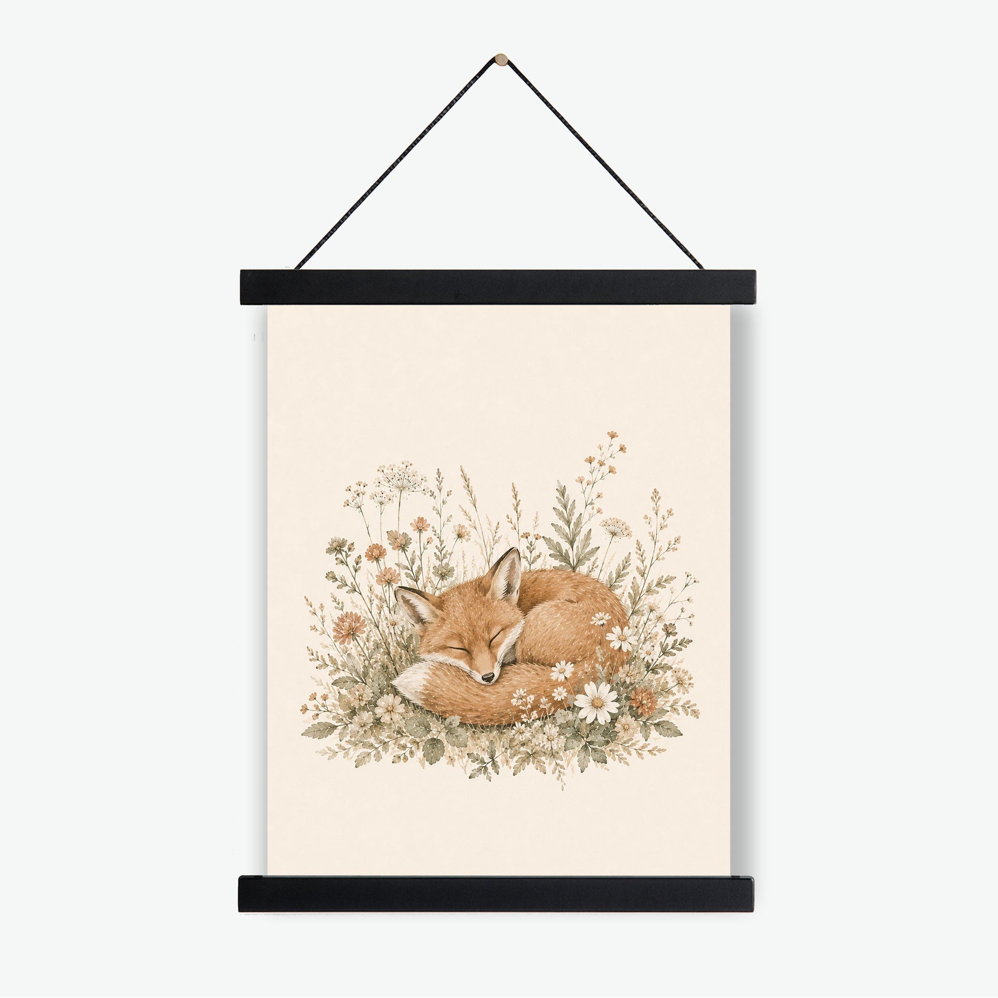 Sleeping Fox Nursery Wall Art Print | Children’s Home Decor | Woodland Animal | Forest | Boy | Kids | Girl | Cottage Core | Family Artwork