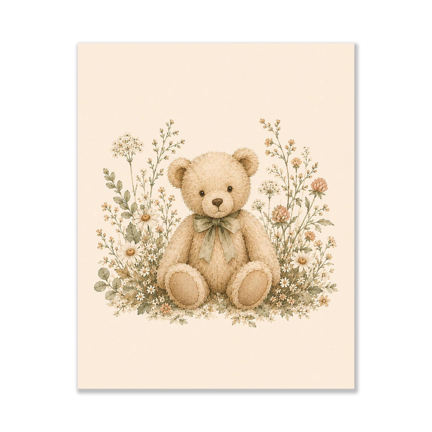 Teddy Bear Nursery Wall Art Print | Children’s Home Decor | Vintage Animal | Forest | Boy | Kids | Girl | Cottage Core | Family Artwork