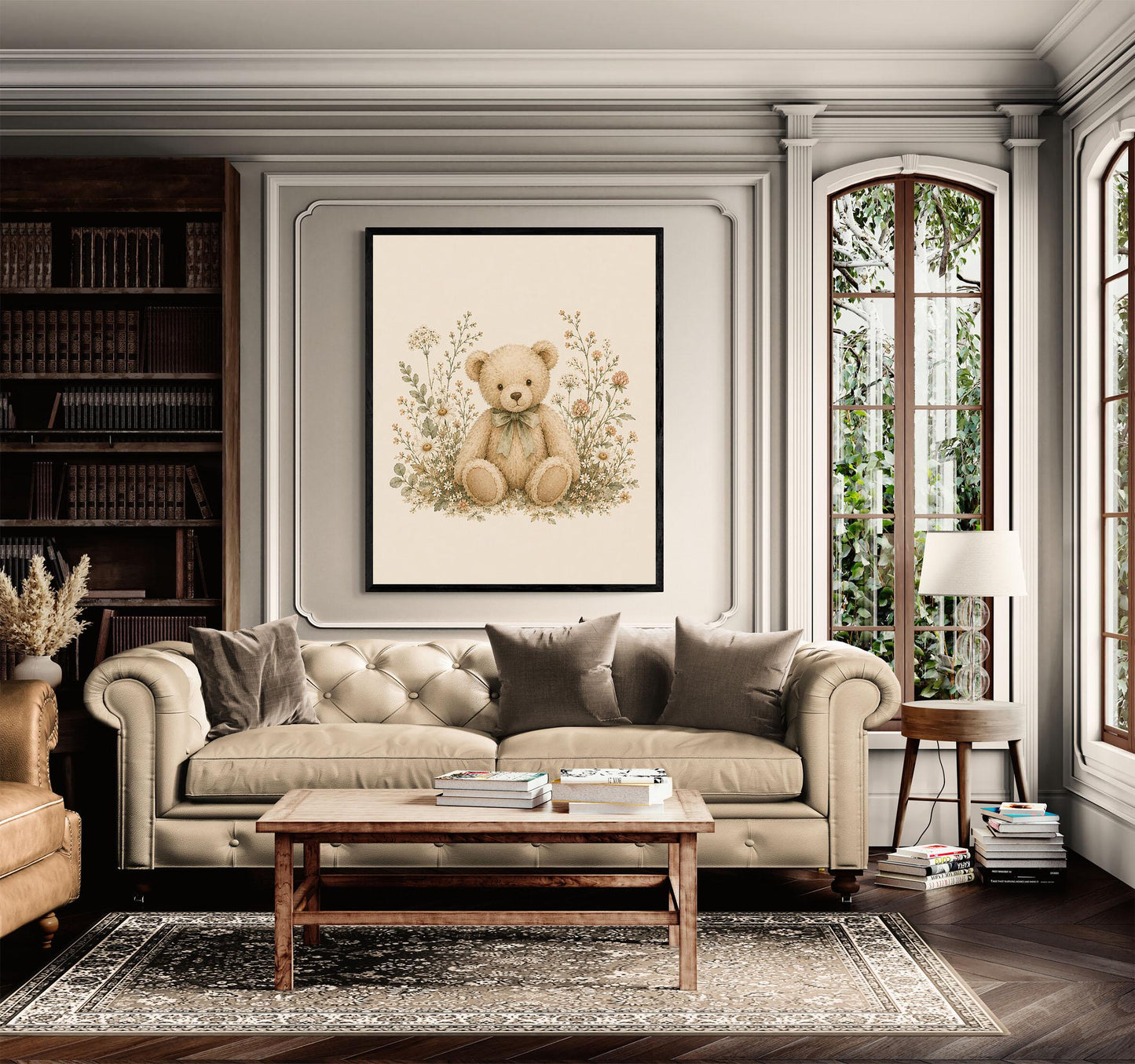 Teddy Bear Nursery Wall Art Print | Children’s Home Decor | Vintage Animal | Forest | Boy | Kids | Girl | Cottage Core | Family Artwork