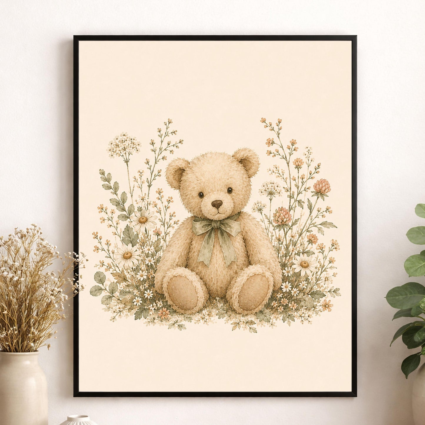 Teddy Bear Nursery Wall Art Print | Children’s Home Decor | Vintage Animal | Forest | Boy | Kids | Girl | Cottage Core | Family Artwork