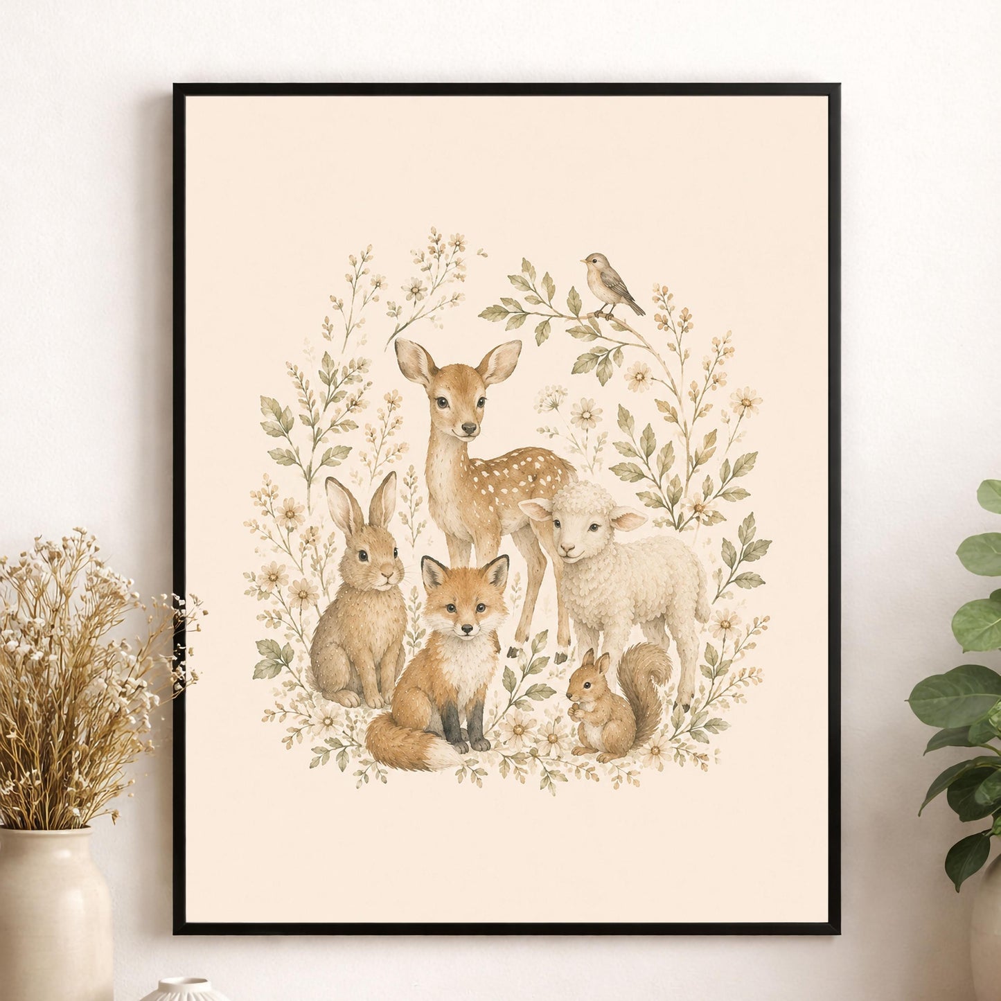 Woodland Animals Nursery Wall Art Print | Children’s Home Decor | Forest | Boy | Kids | Girl | Cottage Core | Family Artwork
