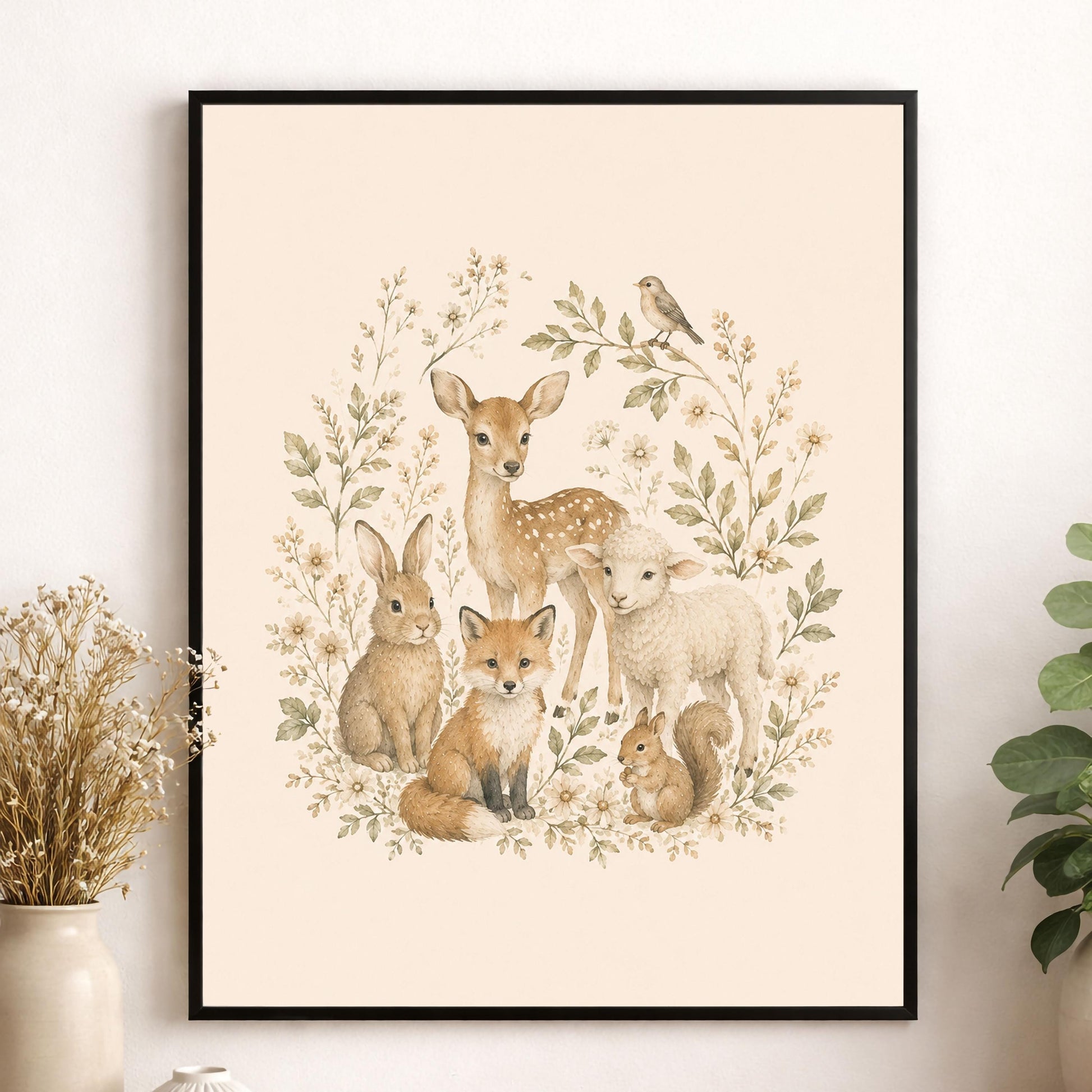 Woodland Animals Nursery Wall Art Print | Children’s Home Decor | Forest | Boy | Kids | Girl | Cottage Core | Family Artwork