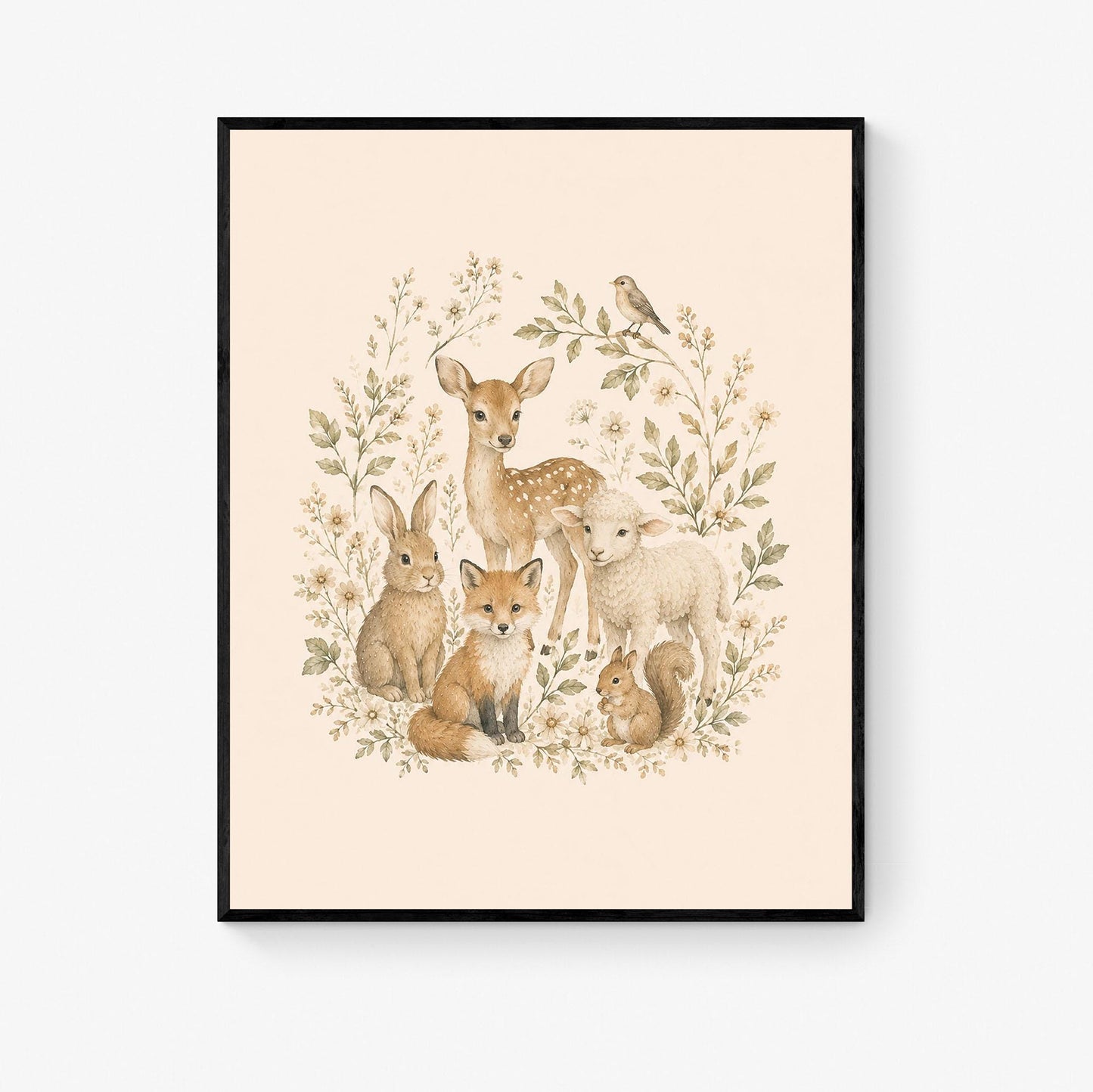 Woodland Animals Nursery Wall Art Print | Children’s Home Decor | Forest | Boy | Kids | Girl | Cottage Core | Family Artwork