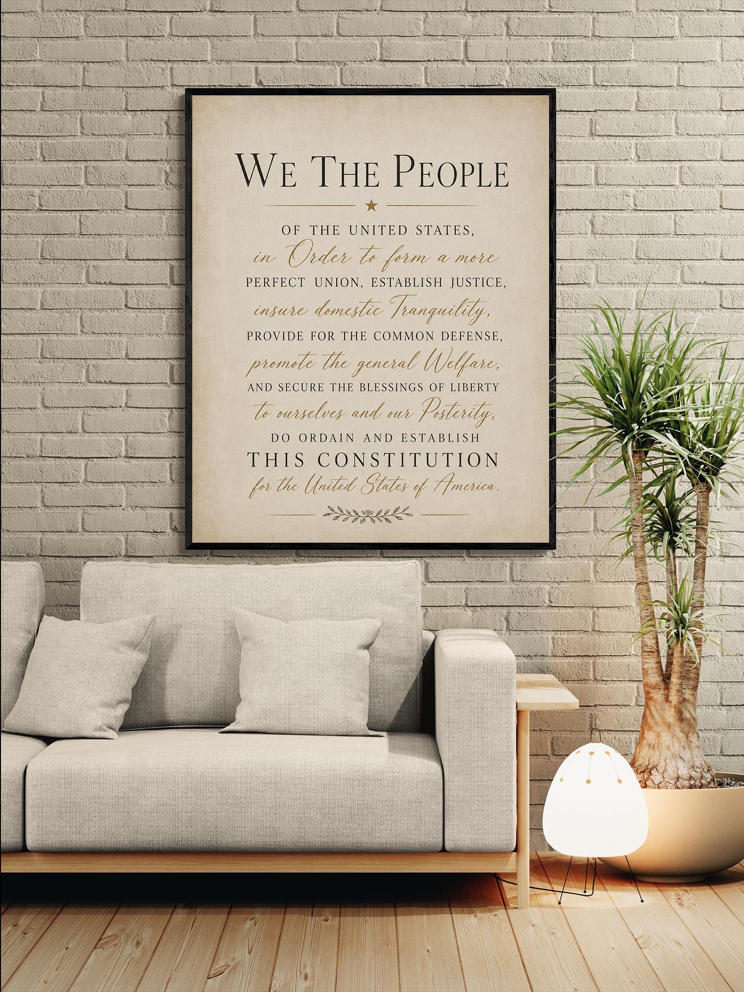 Constitution Preamble Wall Art Print | We The People | American Revolution | Historical Americana | Vintage Patriotic Home Decor