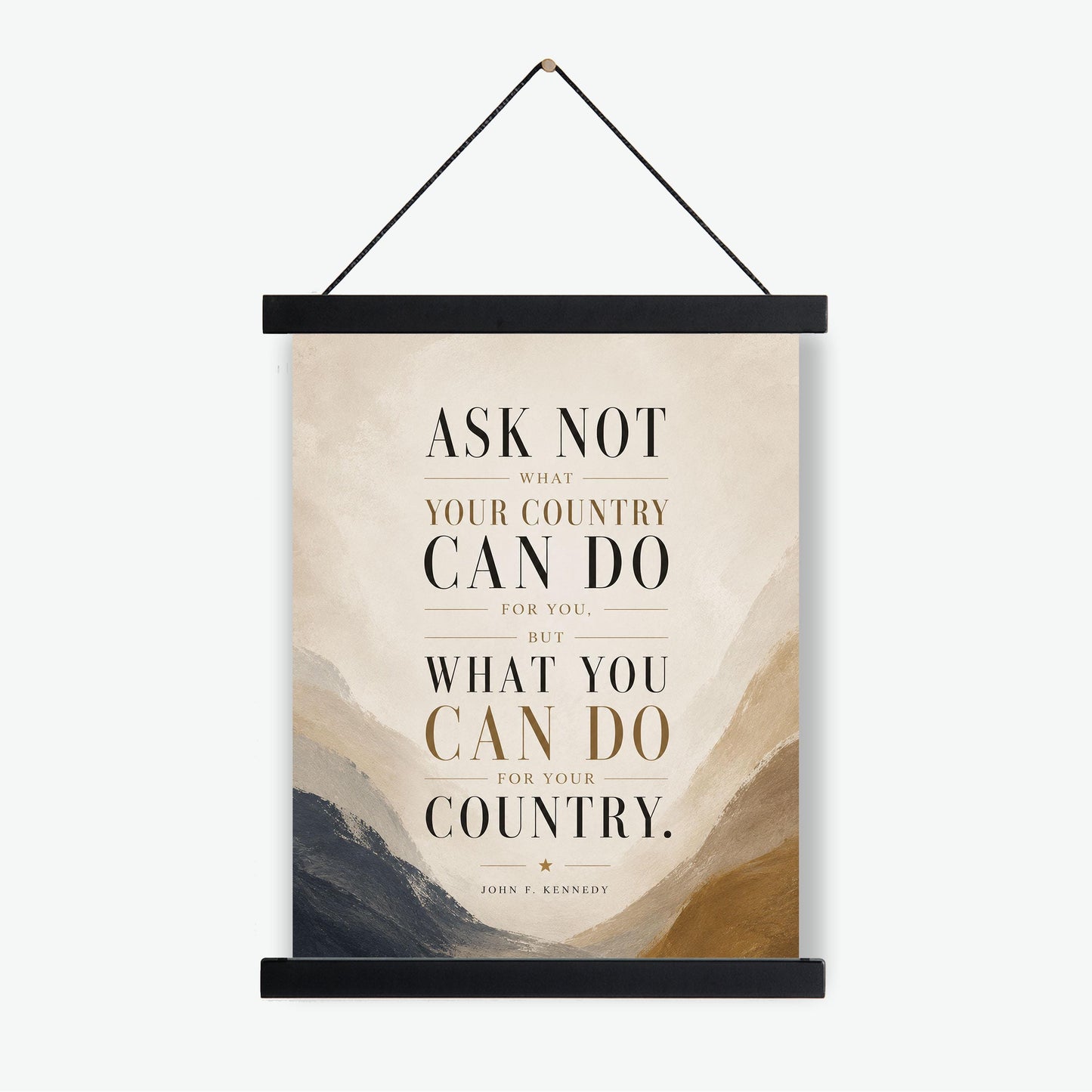 JFK Quote Art Print | Ask Not What Your Country Can Do For You | US President John F Kennedy | Living Room | Patriotic Home Decor | History