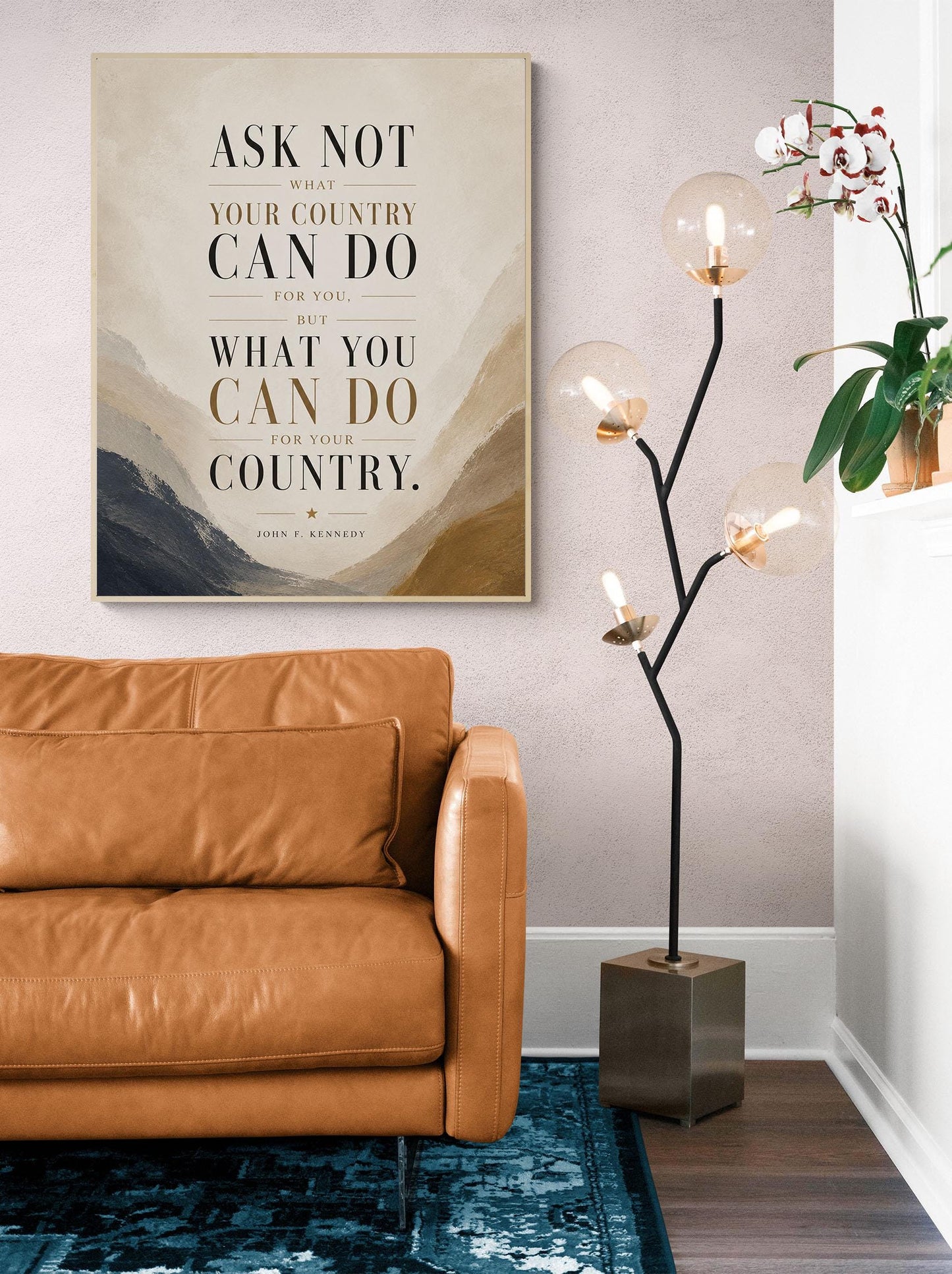 JFK Quote Art Print | Ask Not What Your Country Can Do For You | US President John F Kennedy | Living Room | Patriotic Home Decor | History
