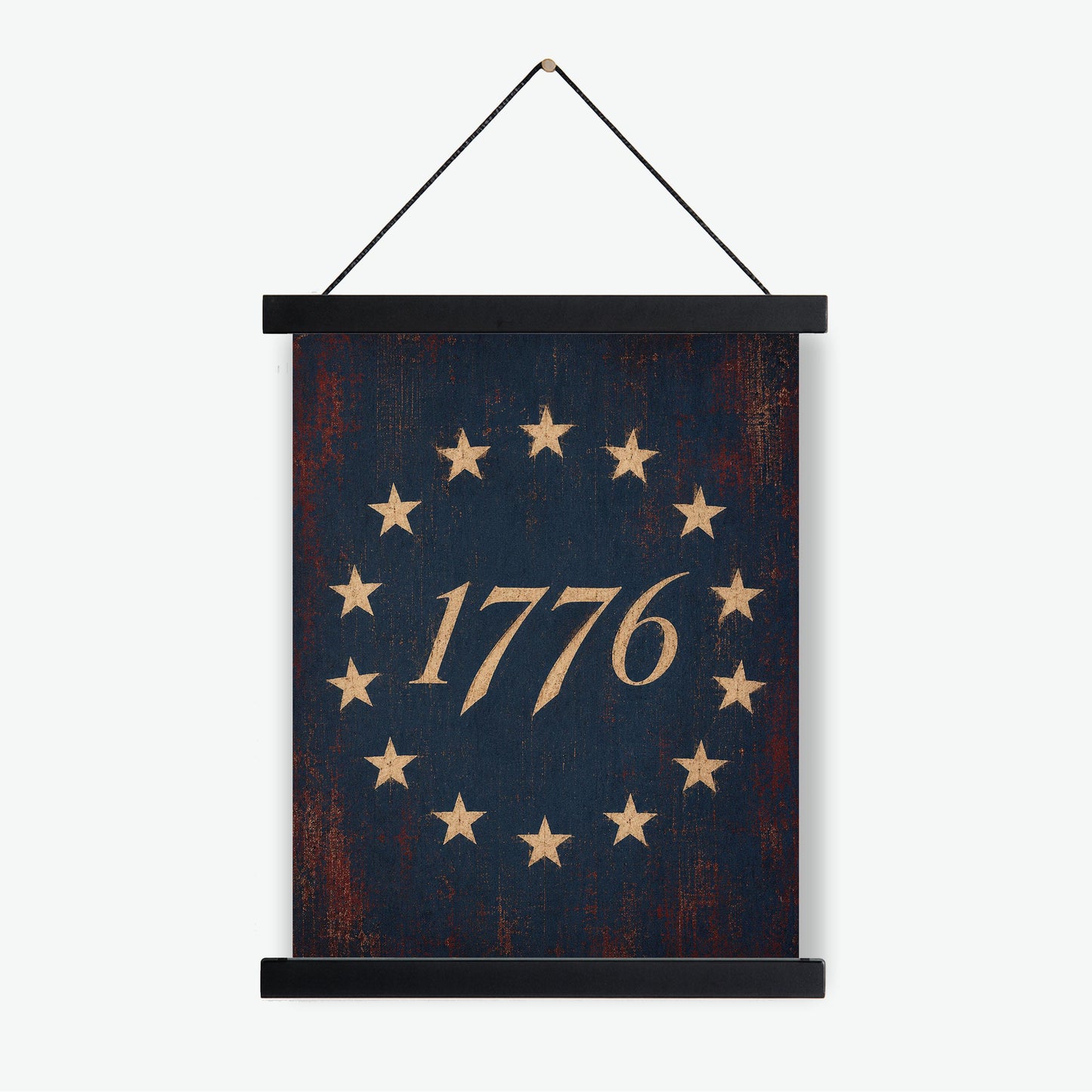 1776 Betsy Ross Flag Patriotic Art Print | Vintage Americana Independence Day Home Decor | Revolutionary War | Rustic 4th of July Artwork