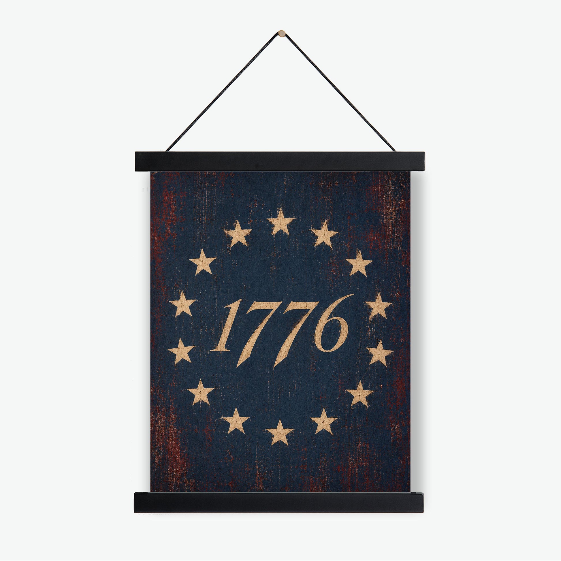 1776 Betsy Ross Flag Patriotic Art Print | Vintage Americana Independence Day Home Decor | Revolutionary War | Rustic 4th of July Artwork