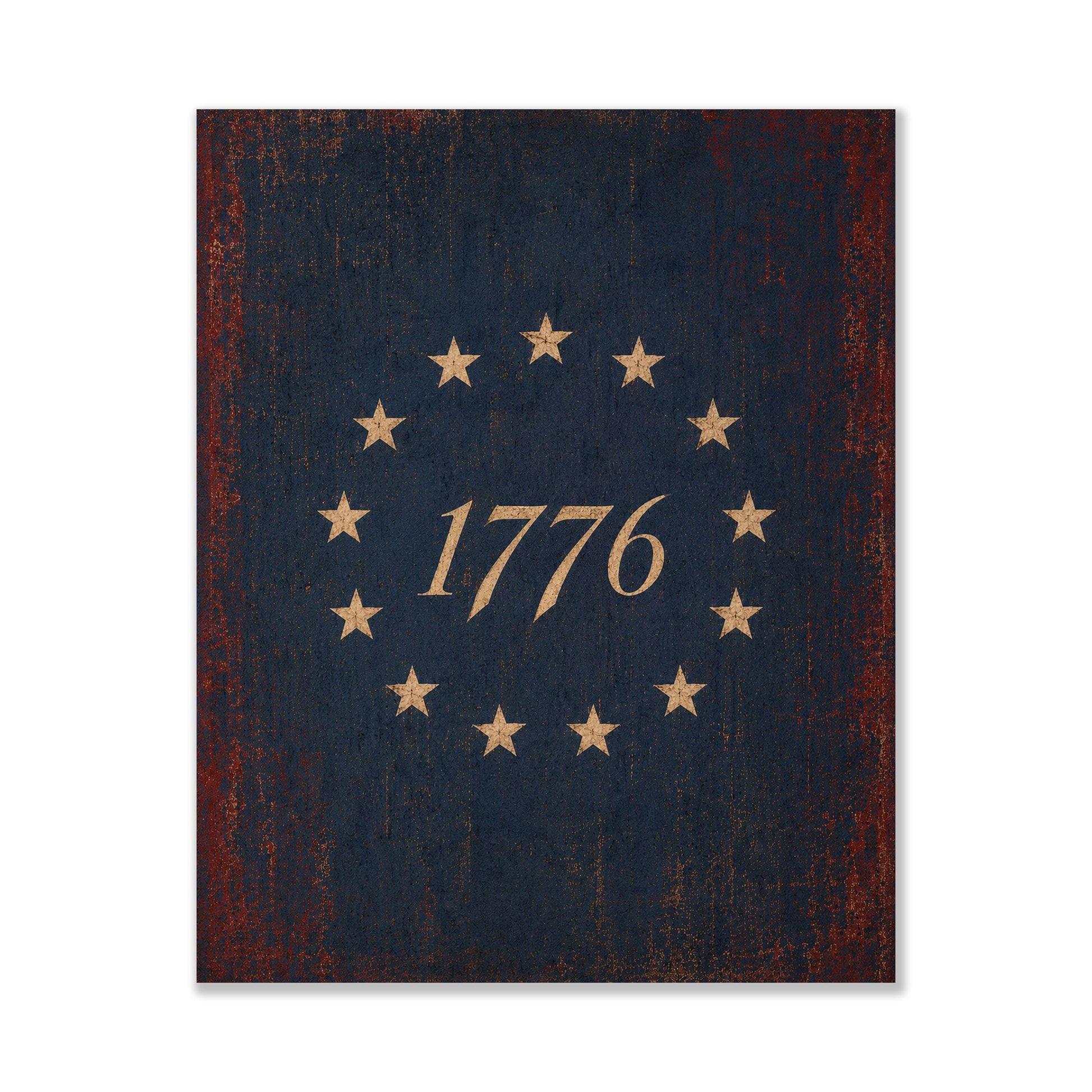 1776 Americana Wall Art Print, Betsy Ross Flag Inspired Home Decor, Patriotic Colonial Artwork, Vintage American History Gift