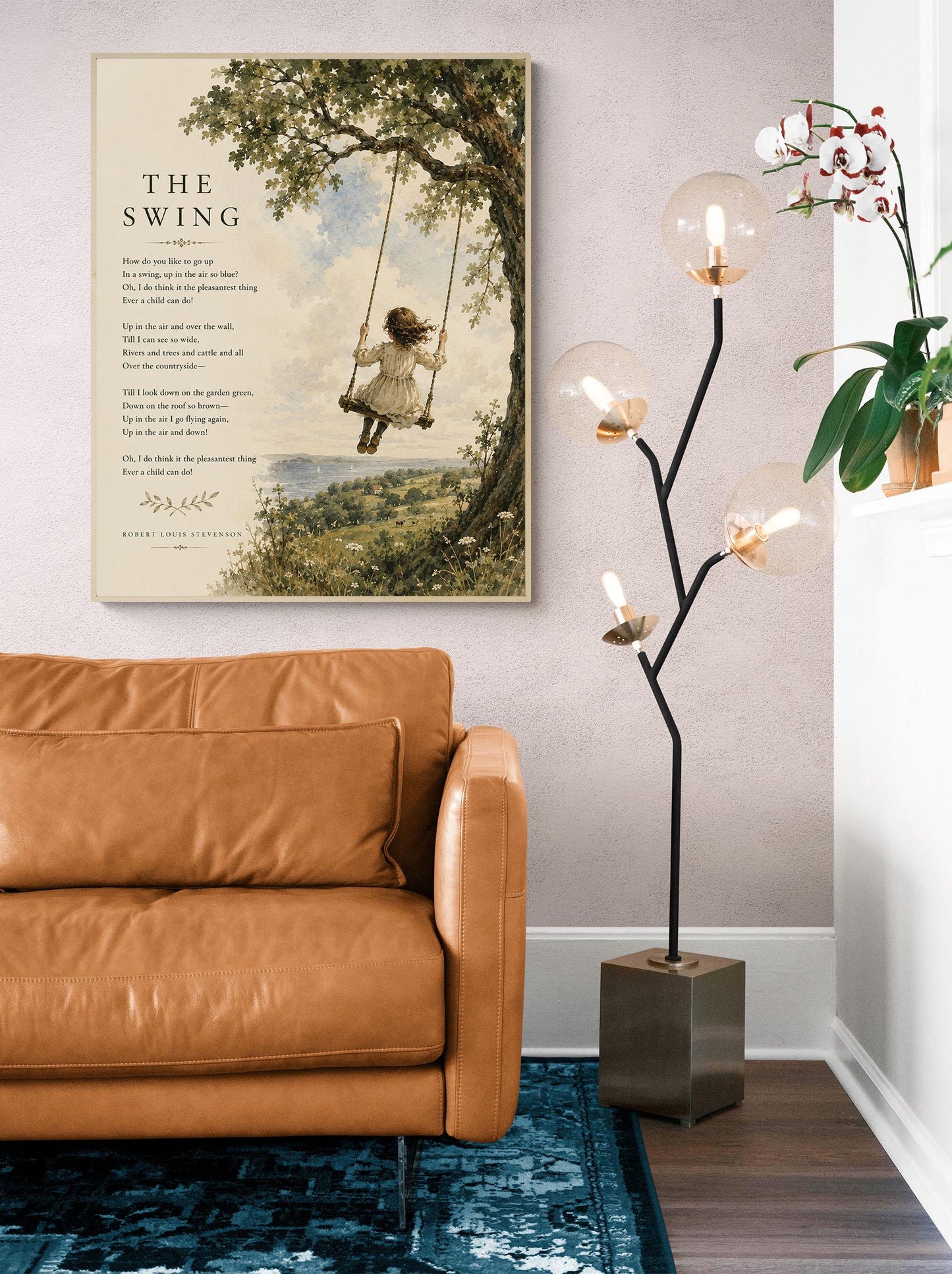 The Swing Poem Quote Wall Art Print | Robert Louis Stevenson | Poetry | Children's Room | Nursery | Vintage Home Decor | Literary Gift