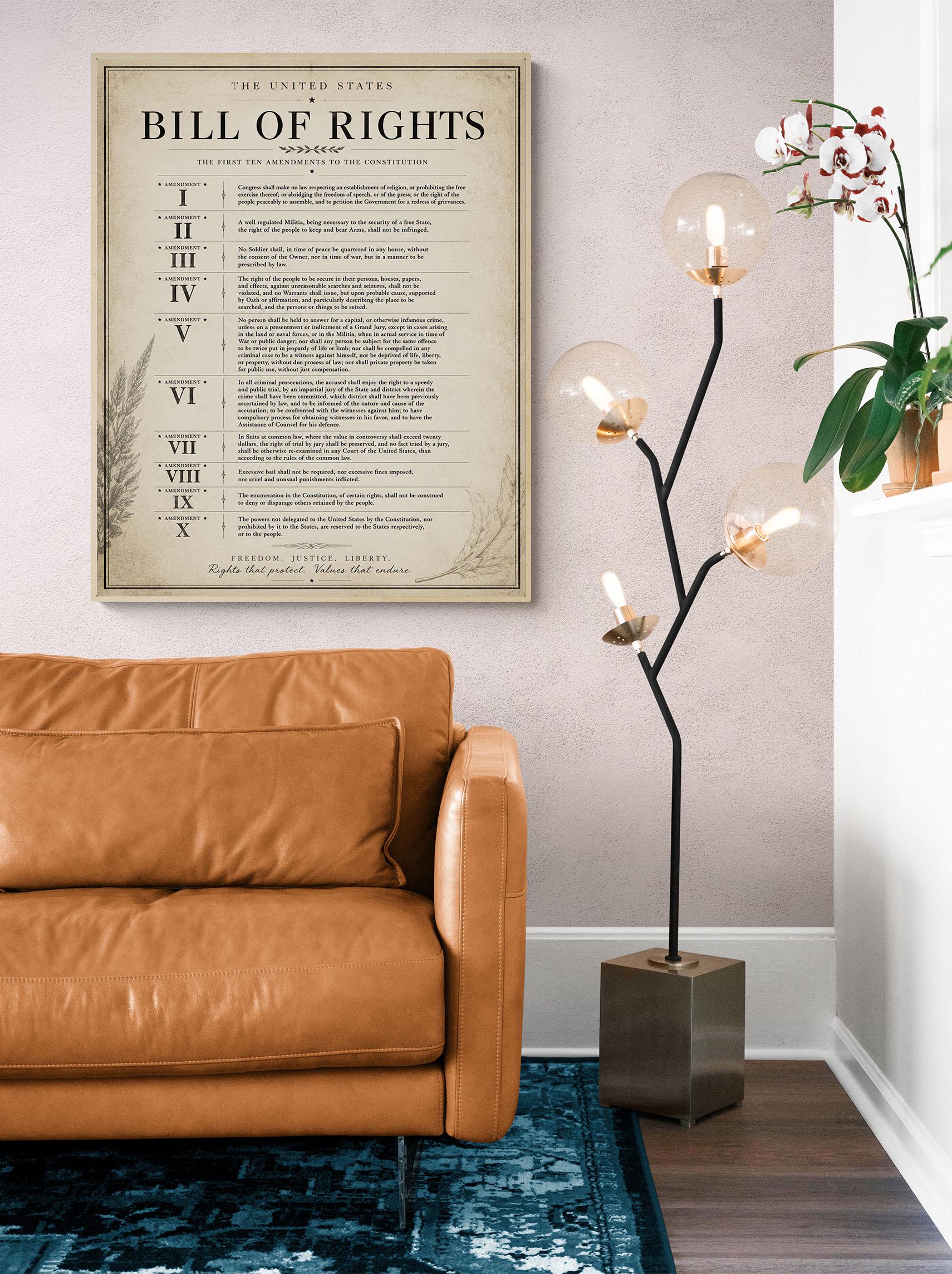 Bill of Rights Wall Art Print | American Constitutional Amendments | Historical Americana | Civics Classroom | Vintage Patriotic Home Decor
