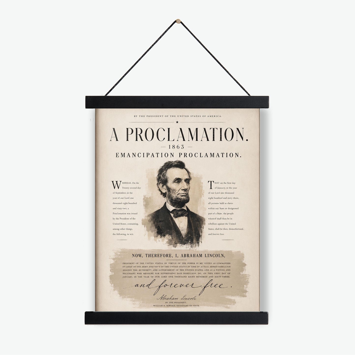 Emancipation Proclamation Wall Art Print | Abraham Lincoln | Civil War History | Teacher Classroom | Liberty Home Decor