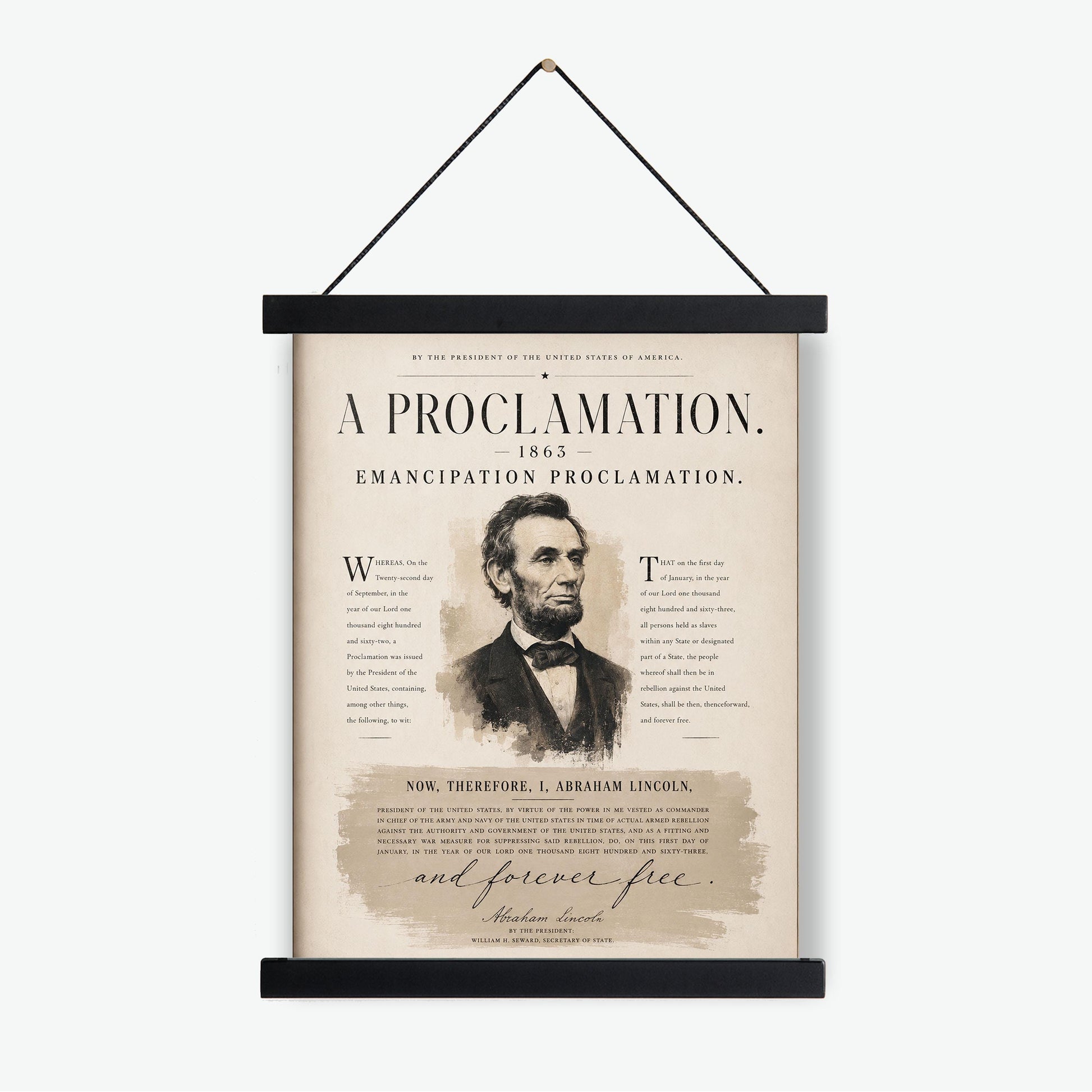 Emancipation Proclamation Wall Art Print | Abraham Lincoln | Civil War History | Teacher Classroom | Liberty Home Decor