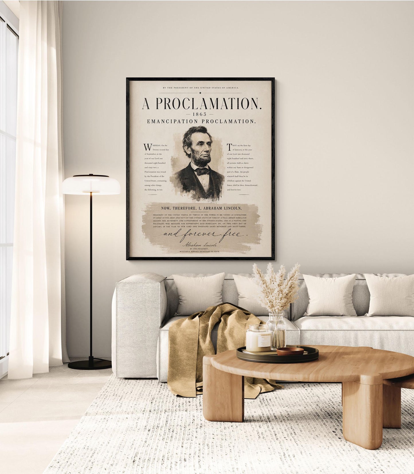 Emancipation Proclamation Wall Art Print | Abraham Lincoln | Civil War History | Teacher Classroom | Liberty Home Decor
