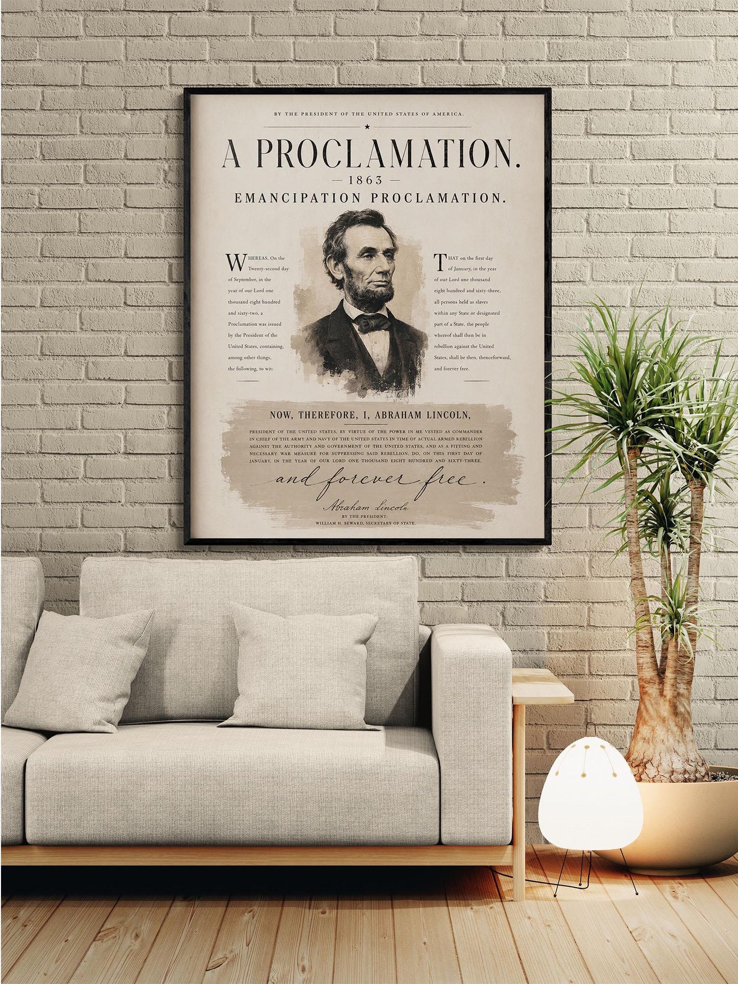 Emancipation Proclamation Wall Art Print | Abraham Lincoln | Civil War History | Teacher Classroom | Liberty Home Decor