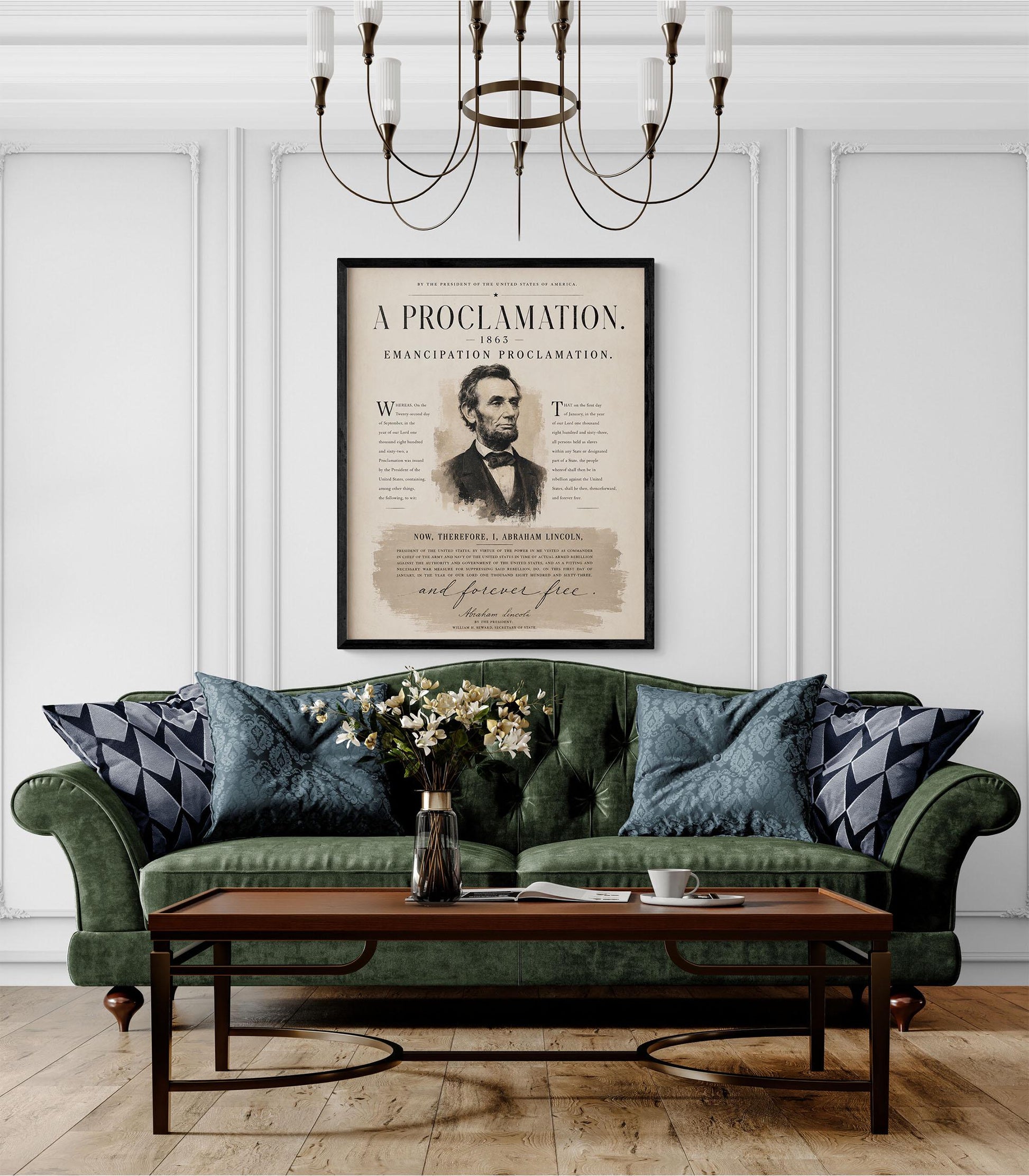 Emancipation Proclamation Wall Art Print | Abraham Lincoln | Civil War History | Teacher Classroom | Liberty Home Decor