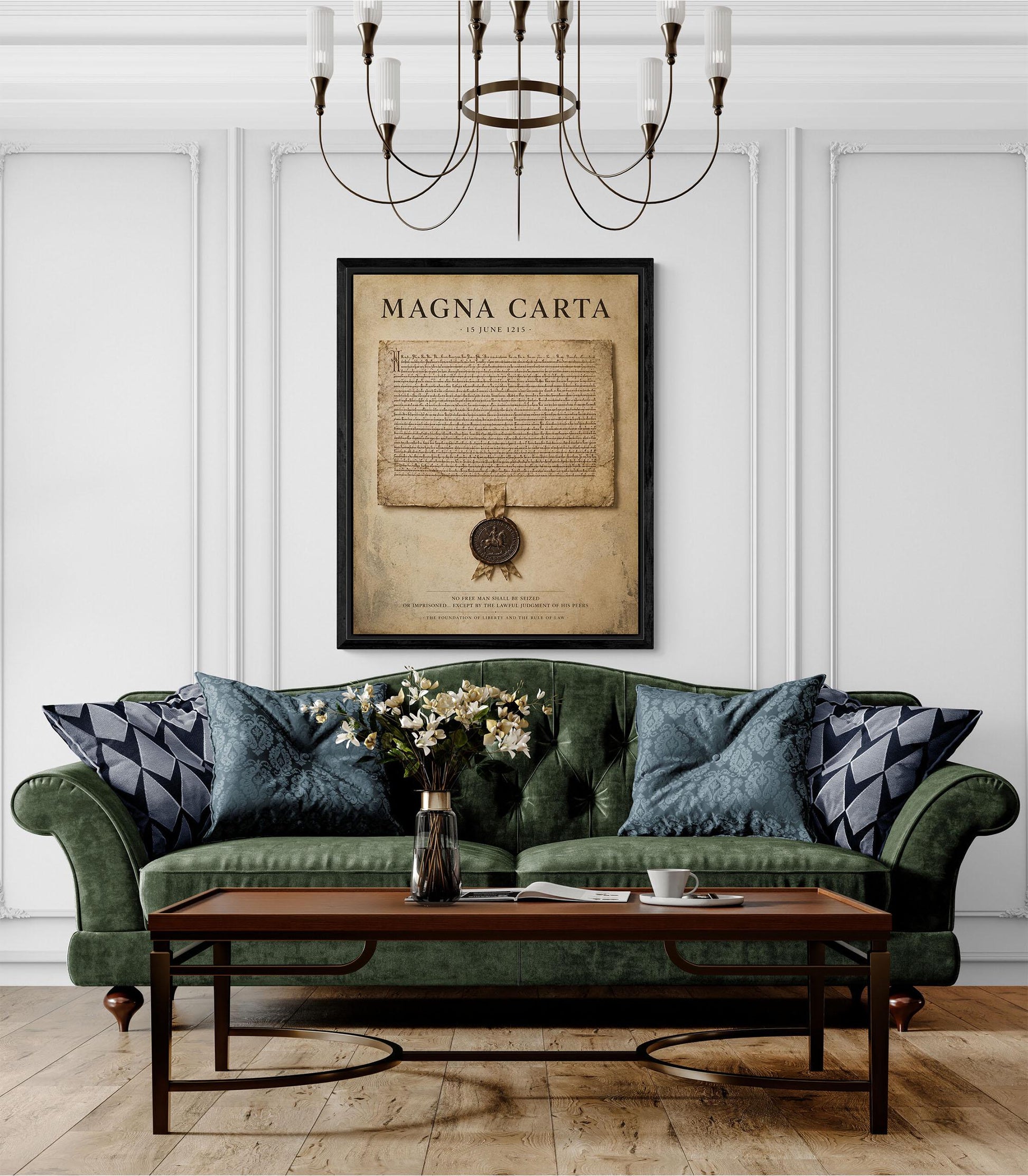 Magna Carta Wall Art Print, Historic Document Home Decor, Rule of Law Poster, Medieval Charter, History Office and Library Artwork