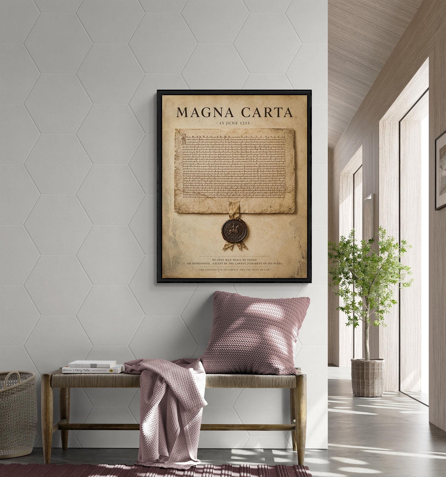 Magna Carta Wall Art Print, Historic Document Home Decor, Rule of Law Poster, Medieval Charter, History Office and Library Artwork