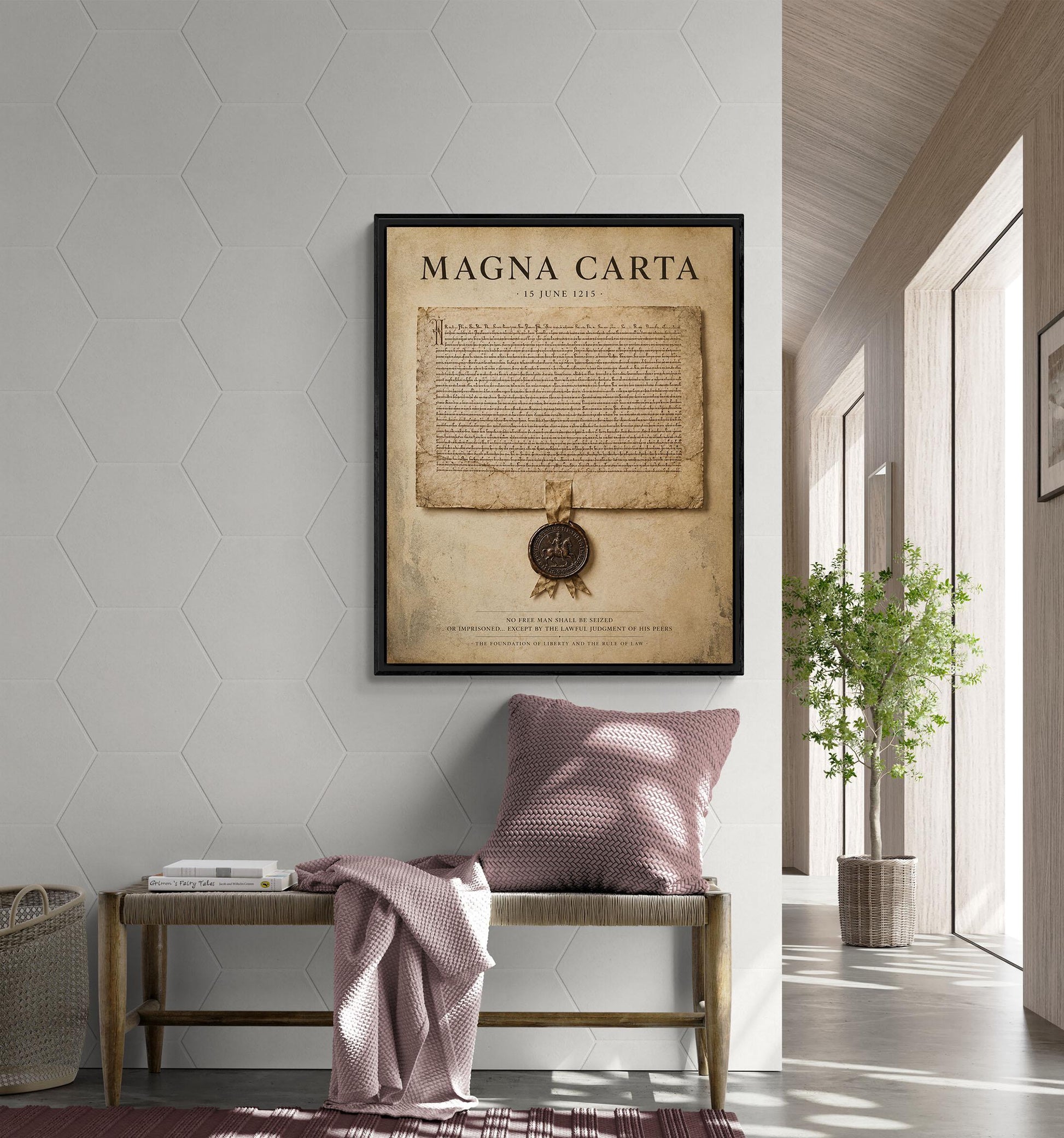 Magna Carta Wall Art Print, Historic Document Home Decor, Rule of Law Poster, Medieval Charter, History Office and Library Artwork