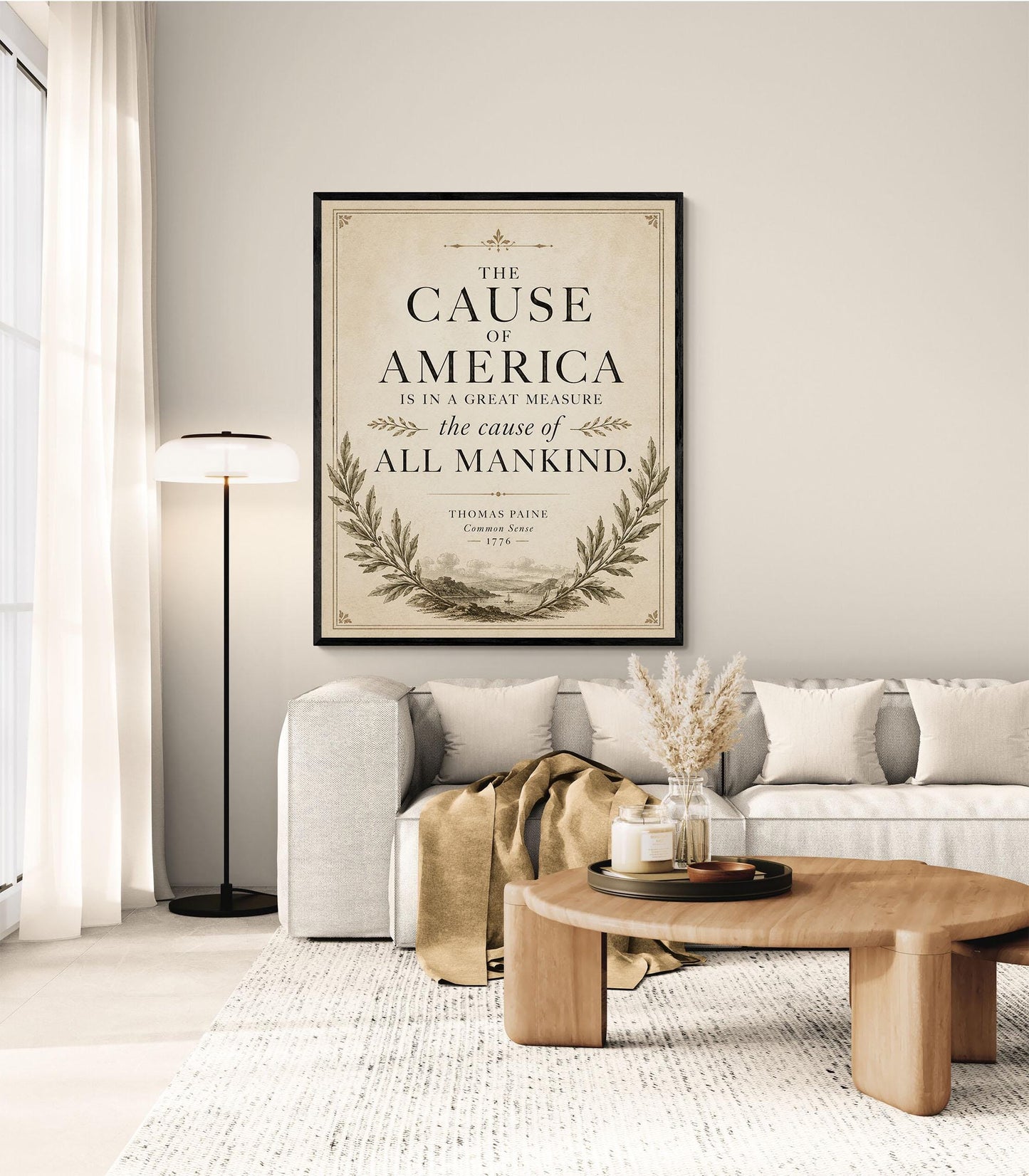 Thomas Paine Common Sense Wall Art Print | Cause of America | American Revolutionary War | Patriotic Home Decor | History Artwork