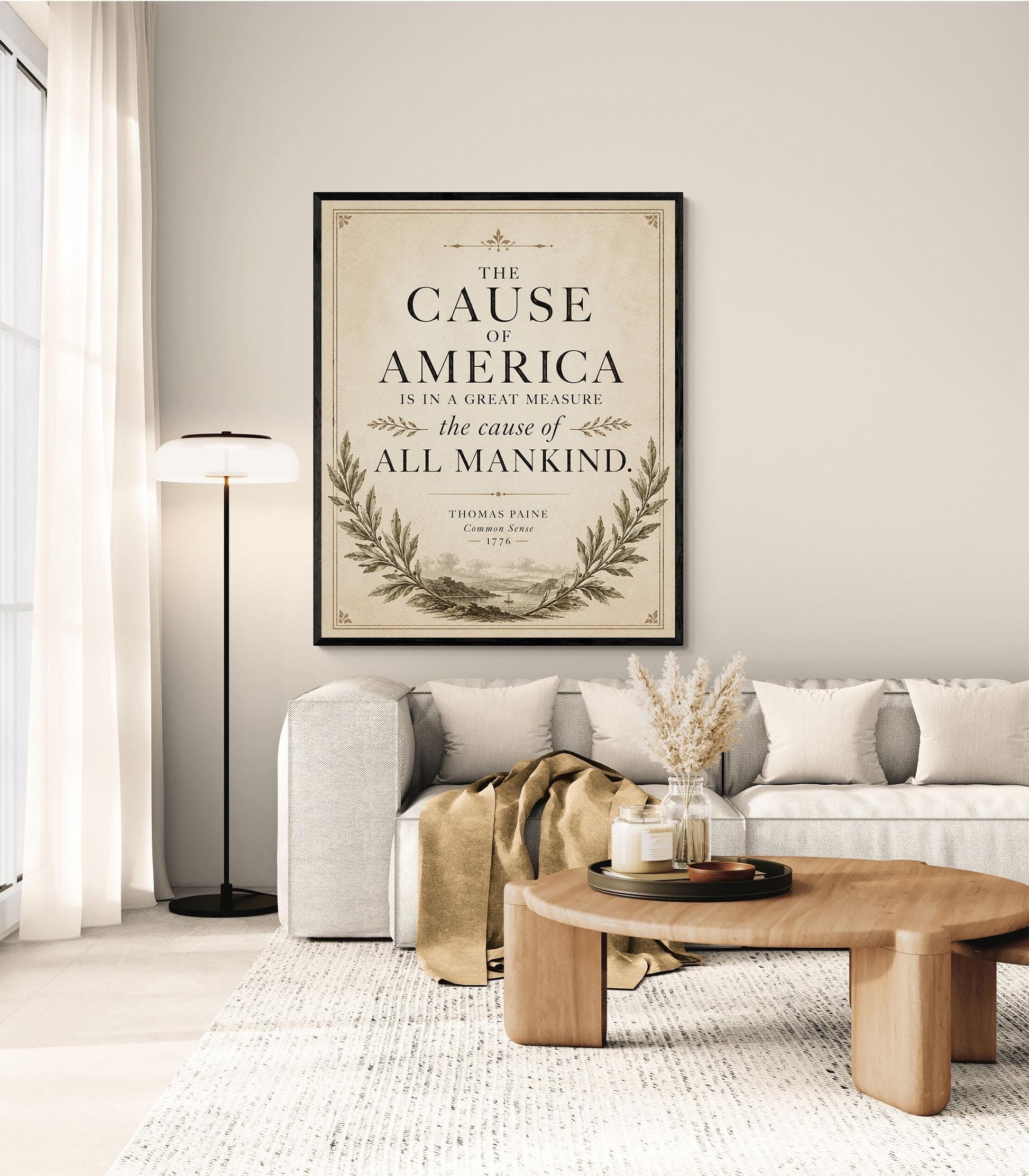 Thomas Paine Common Sense Wall Art Print | Cause of America | American Revolutionary War | Patriotic Home Decor | History Artwork