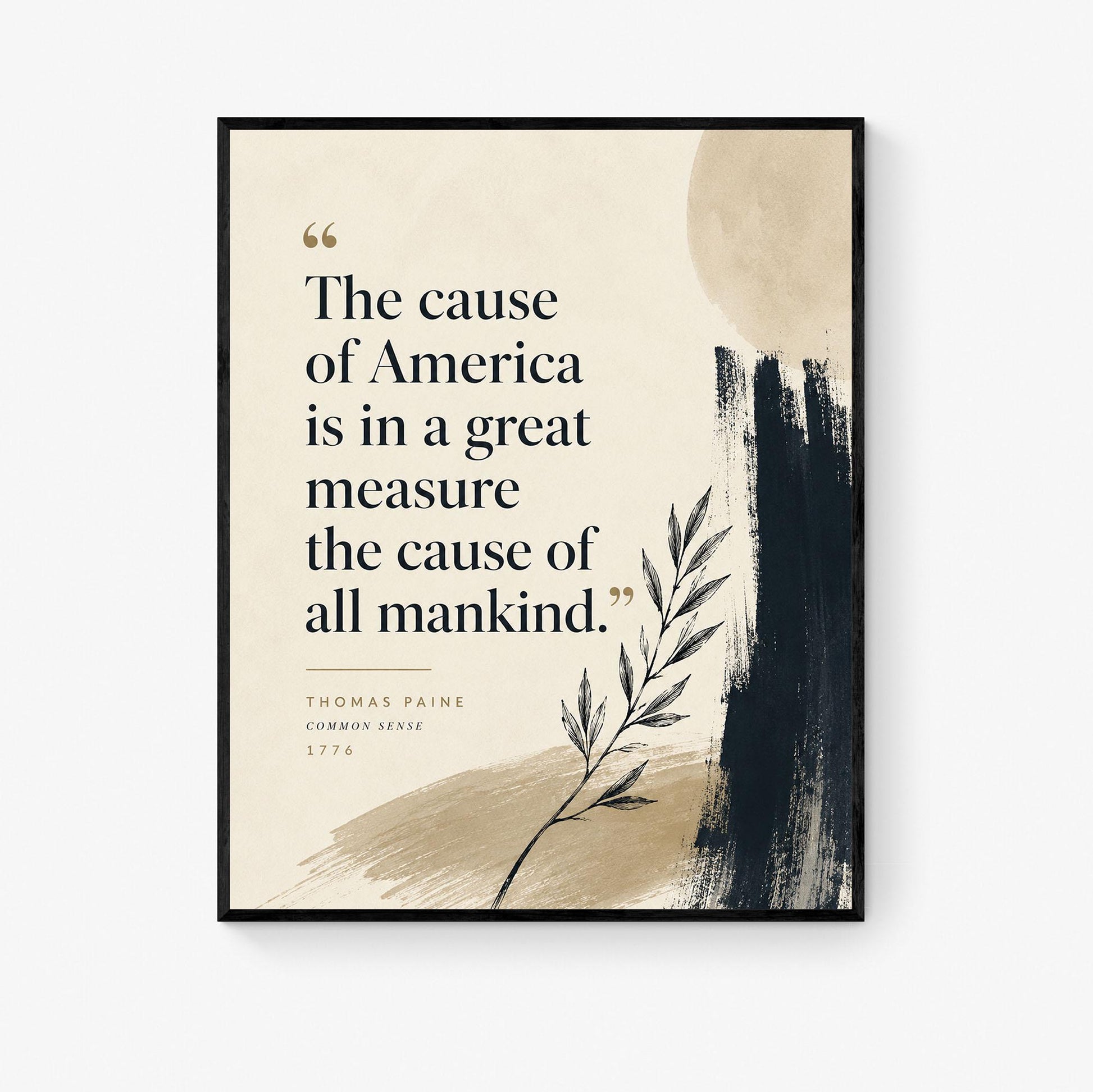 Thomas Paine Quote Wall Art Print, Common Sense Literary Home Decor, Patriotic History Quote Poster, American Heritage, Freedom Gift