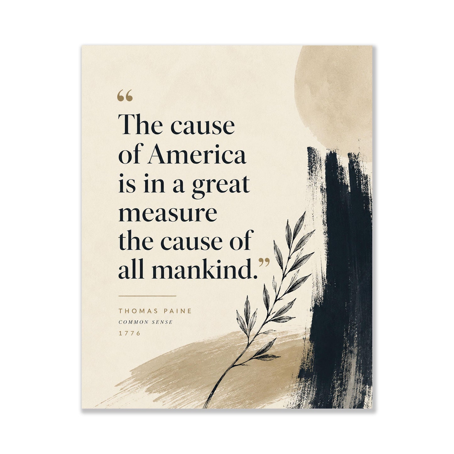 Thomas Paine Quote Wall Art Print, Common Sense Literary Home Decor, Patriotic History Quote Poster, American Heritage, Freedom Gift