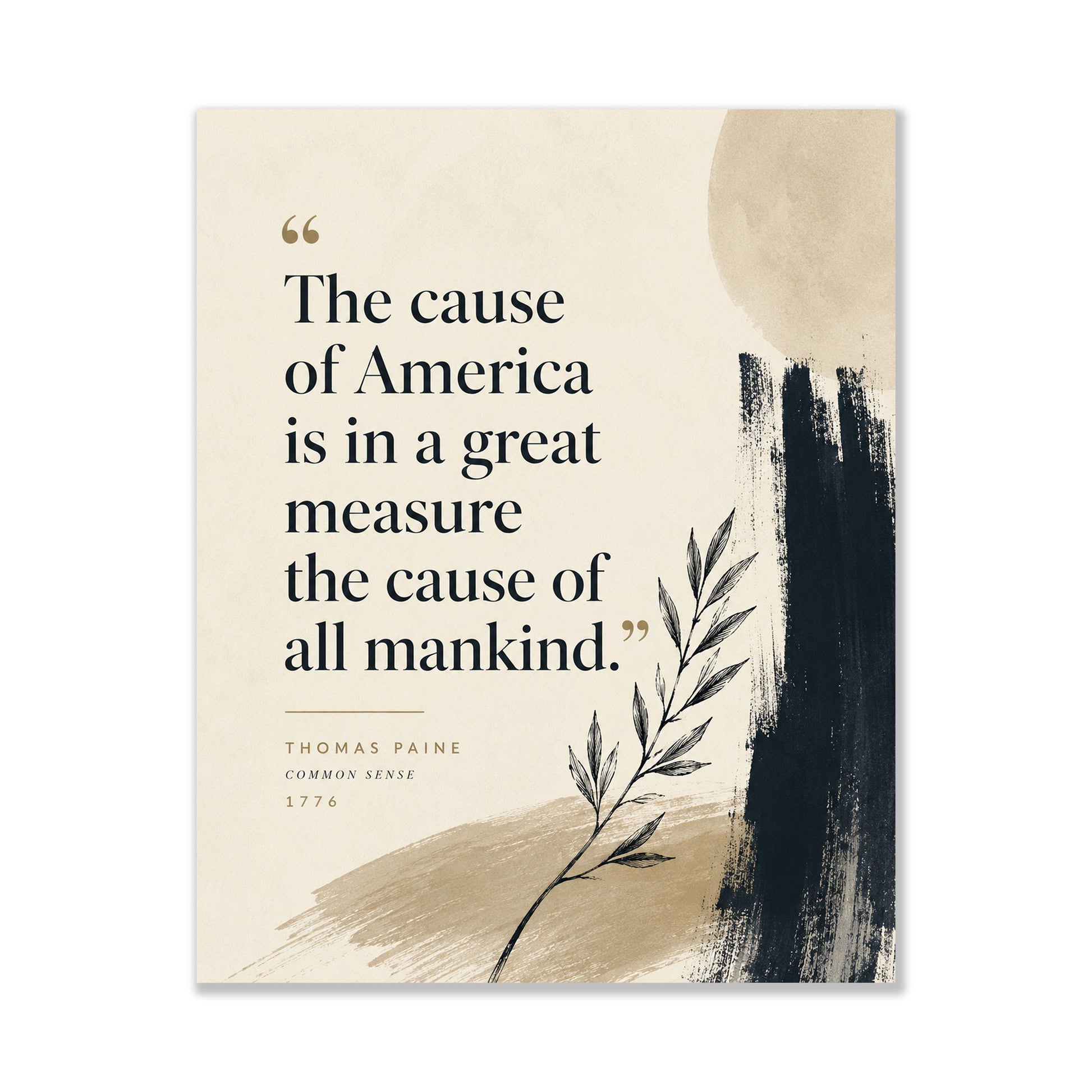 Thomas Paine Quote Wall Art Print, Common Sense Literary Home Decor, Patriotic History Quote Poster, American Heritage, Freedom Gift