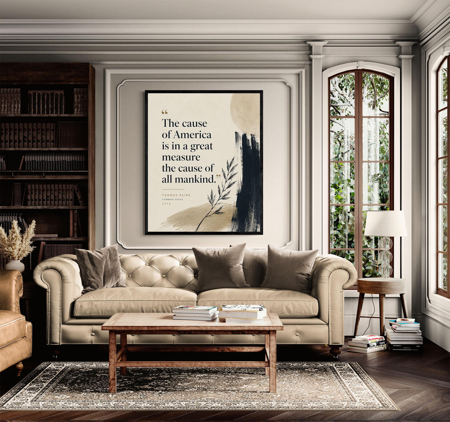 Thomas Paine Quote Wall Art Print, Common Sense Literary Home Decor, Patriotic History Quote Poster, American Heritage, Freedom Gift