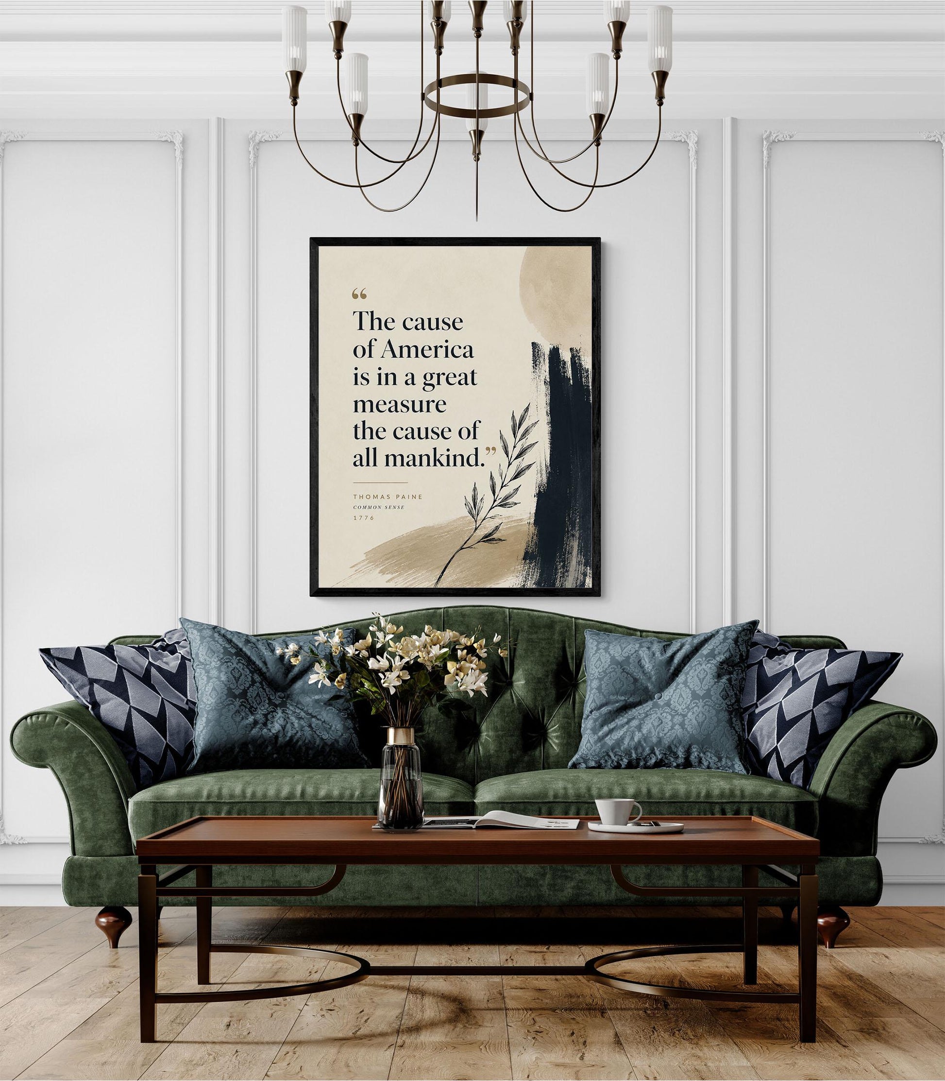Thomas Paine Quote Wall Art Print, Common Sense Literary Home Decor, Patriotic History Quote Poster, American Heritage, Freedom Gift