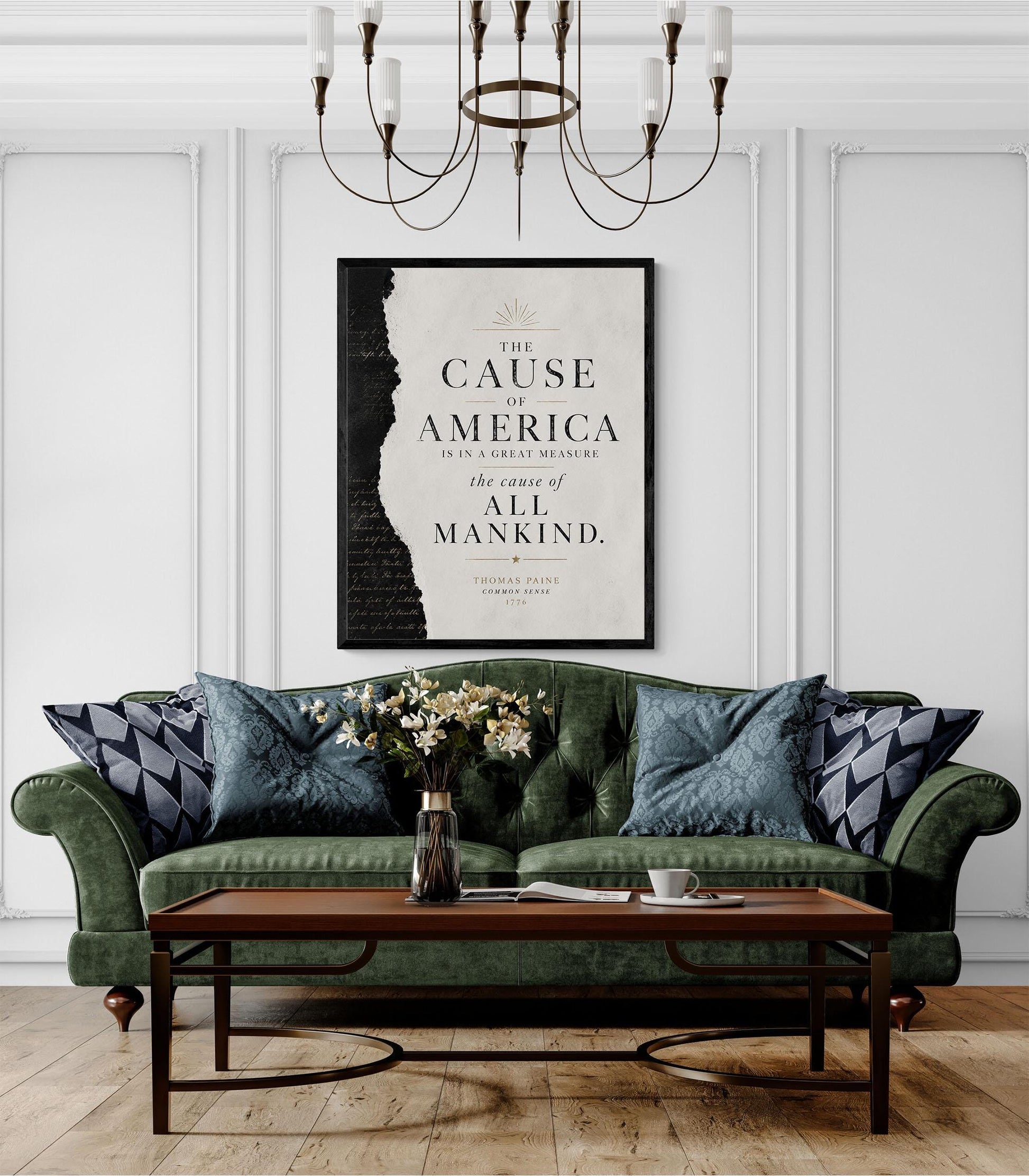 Thomas Paine Common Sense Quote Wall Art Print, Cause of America, Minimalist Patriotic Decor, American History Typography, Freedom Poster