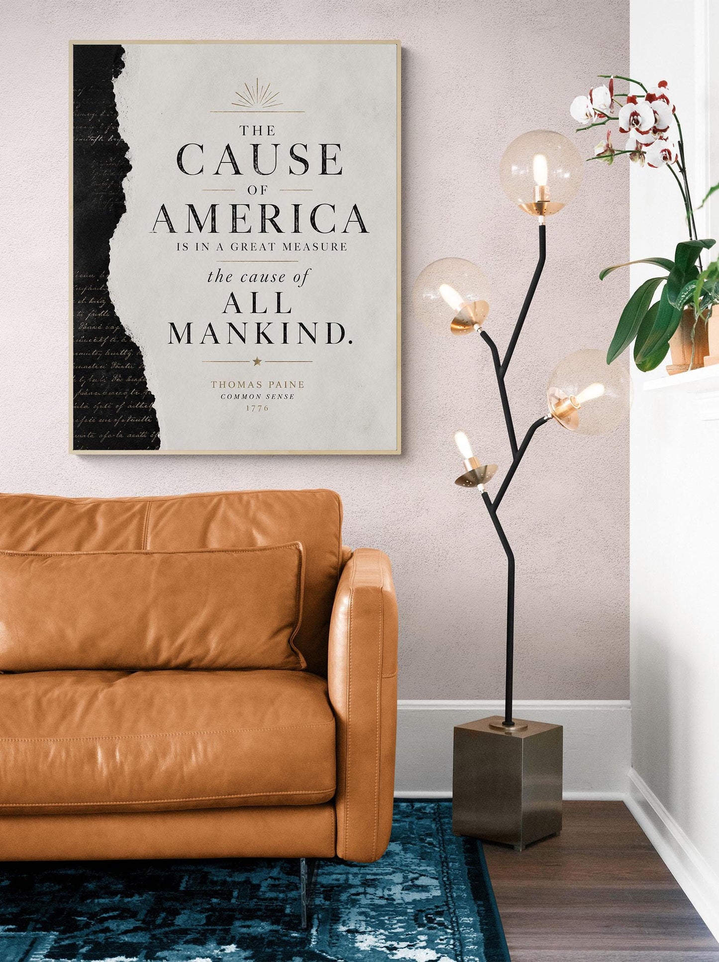 Thomas Paine Common Sense Quote Wall Art Print, Cause of America, Minimalist Patriotic Decor, American History Typography, Freedom Poster