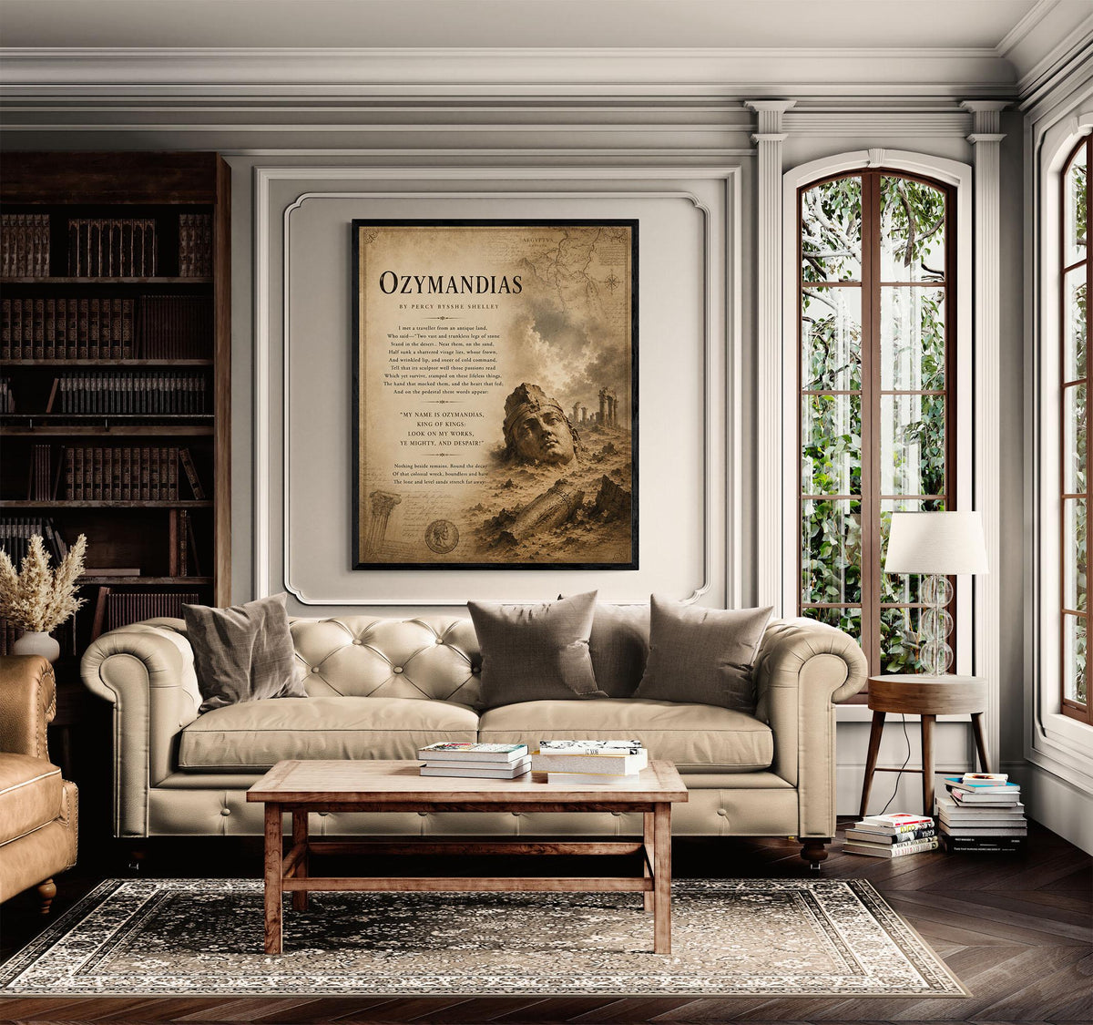 Ozymandias by Percy Bysshe Shelley Print | Classic Poetry Wall Art | Literary Decor | Ancient Egypt | Book Lover Gift