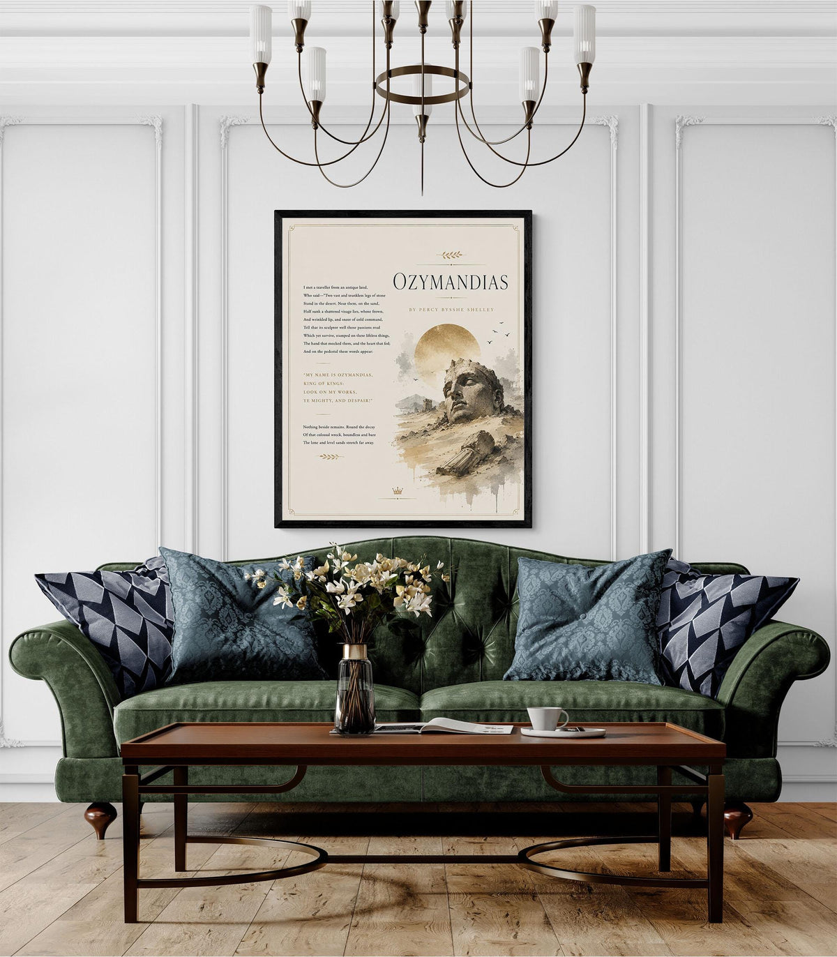 Minimalist Ozymandias Print | Percy Bysshe Shelley Poem Wall Art | Literary Decor | Ancient Egypt Poetry Gift