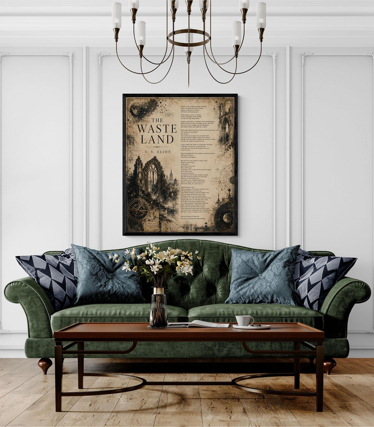 The Waste Land Print | T.S. Eliot Poetry Wall Art | Dark Academia Literary Decor | Gothic Library Art Gift