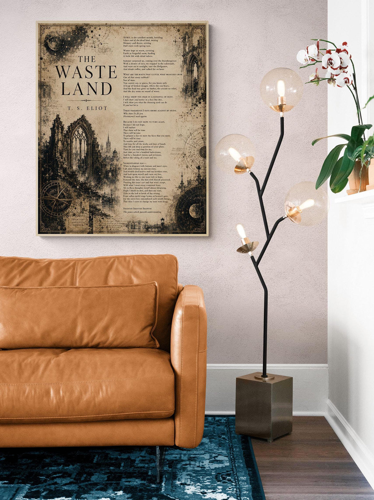 The Waste Land Print | T.S. Eliot Poetry Wall Art | Dark Academia Literary Decor | Gothic Library Art Gift