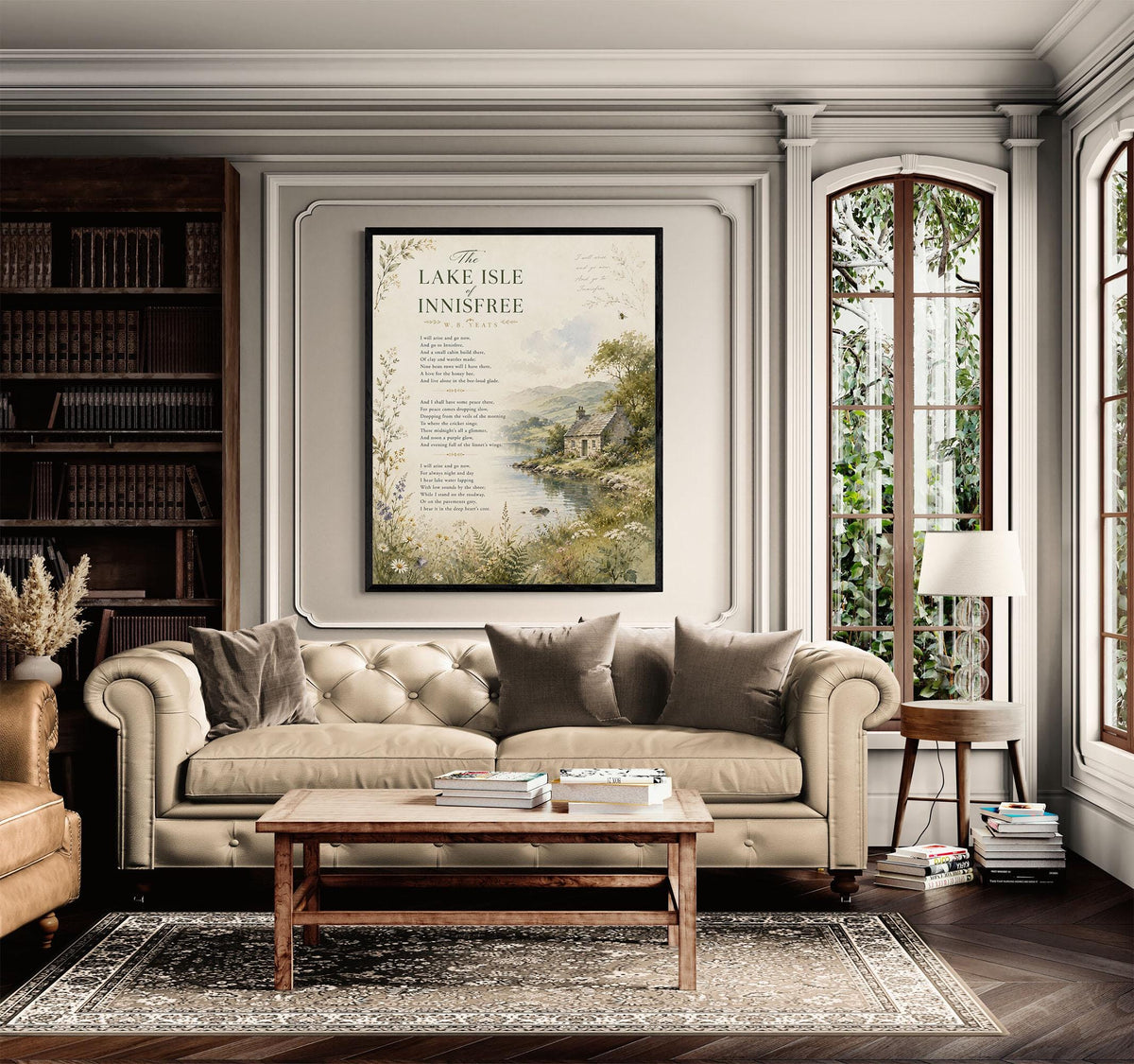 Lake Isle of Innisfree Print | W.B. Yeats Poetry Wall Art | Cottagecore Landscape Decor | Literary Gift