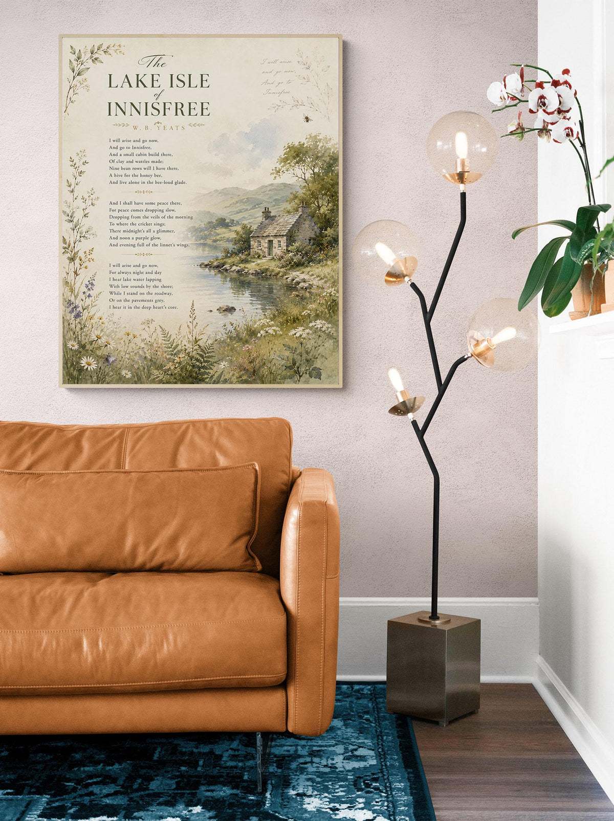 Lake Isle of Innisfree Print | W.B. Yeats Poetry Wall Art | Cottagecore Landscape Decor | Literary Gift