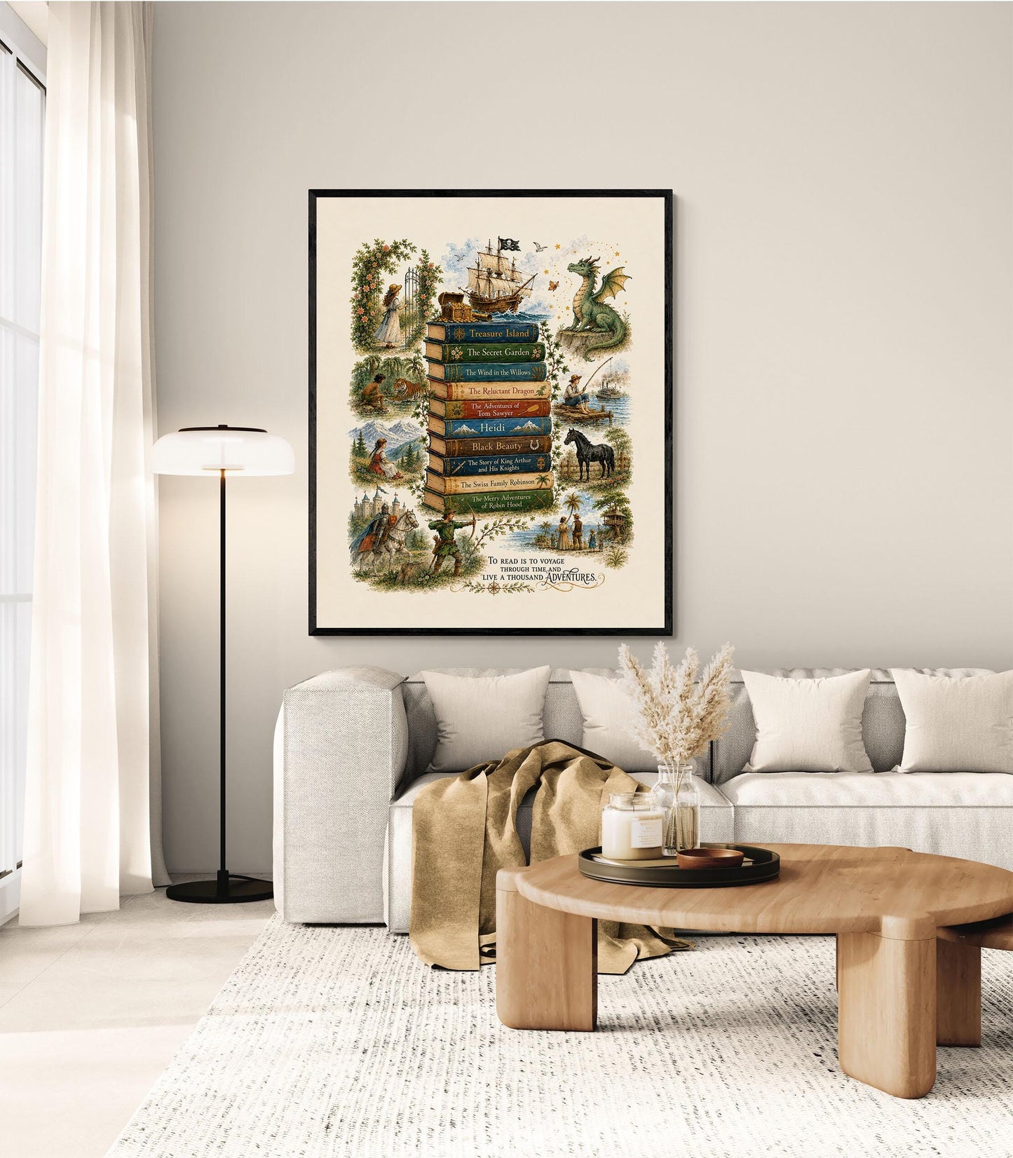 Children's Classic Books Wall Art Print | Literary Nursery Home Decor | Reading Room | Kids Literature | Literary Poster