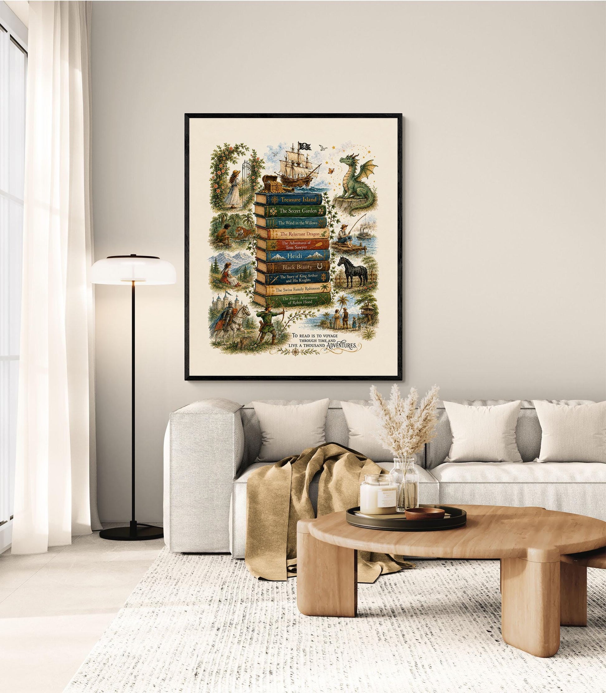 Children's Classic Books Wall Art Print | Literary Nursery Home Decor | Reading Room | Kids Literature | Literary Poster