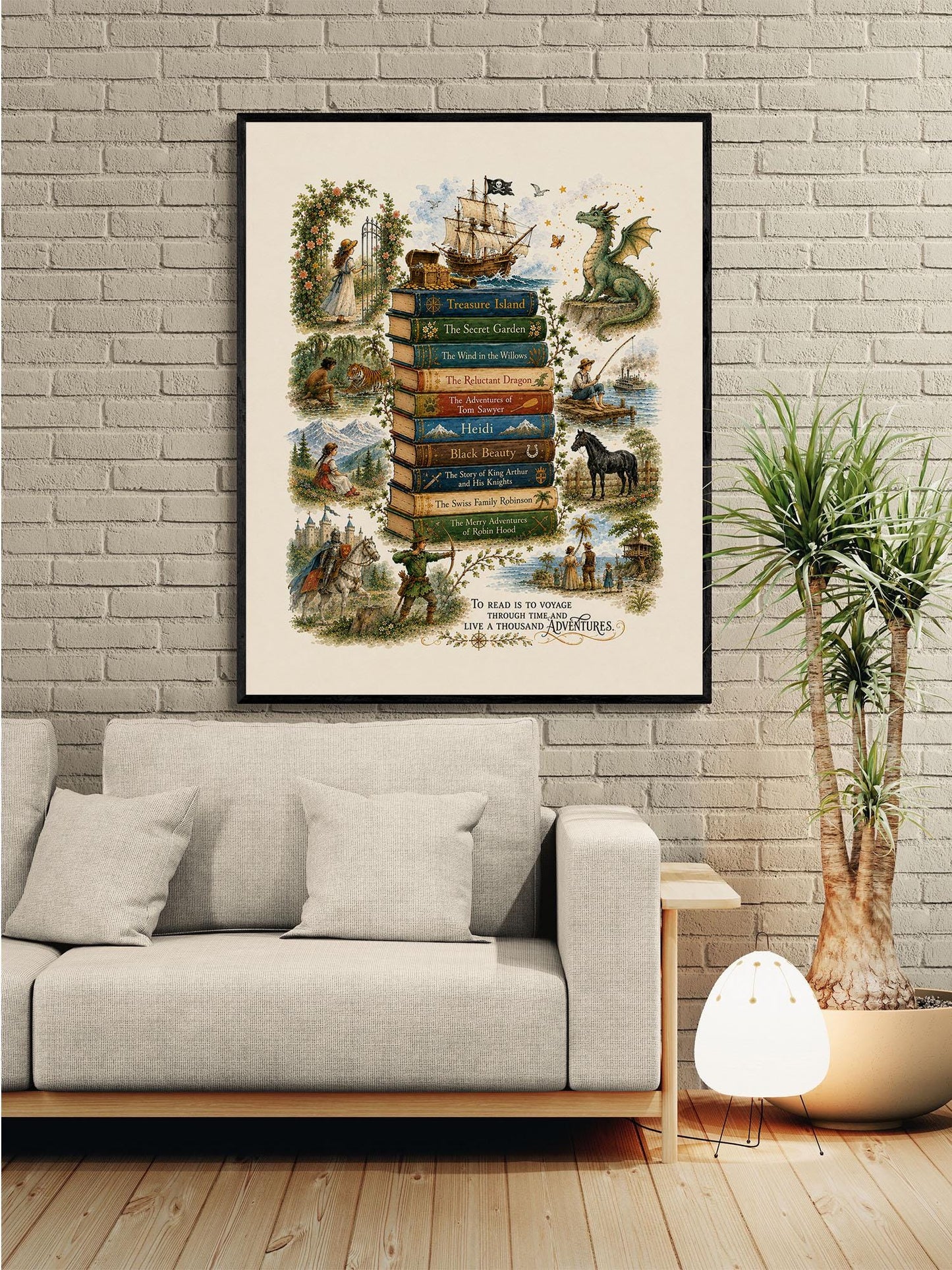 Children's Classic Books Wall Art Print | Literary Nursery Home Decor | Reading Room | Kids Literature | Literary Poster