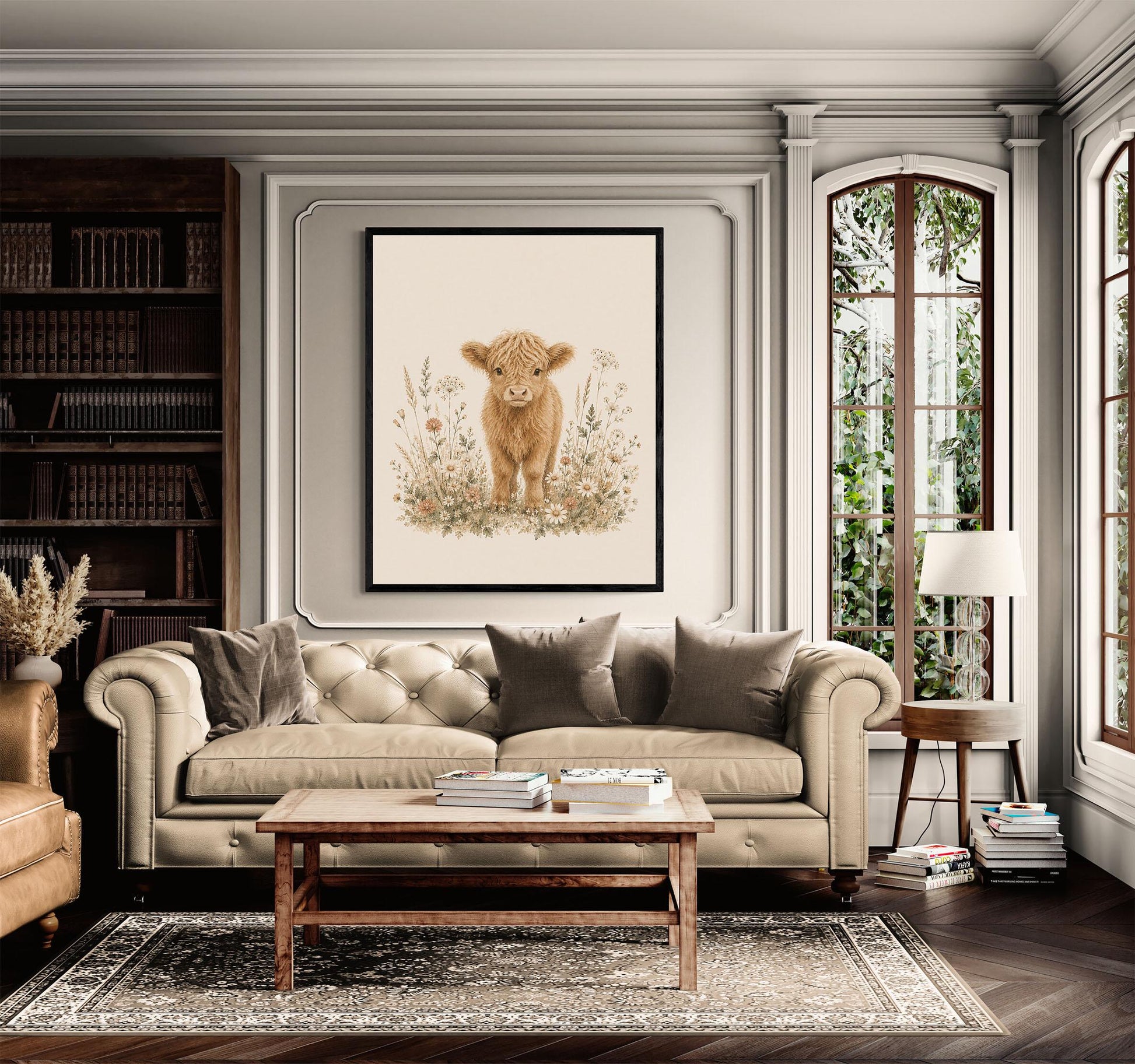 Baby Calf Nursery Wall Art Print | Children’s Home Decor | Cow Farmhouse | For Boy | Kids | Girl | Cottage core | Poster