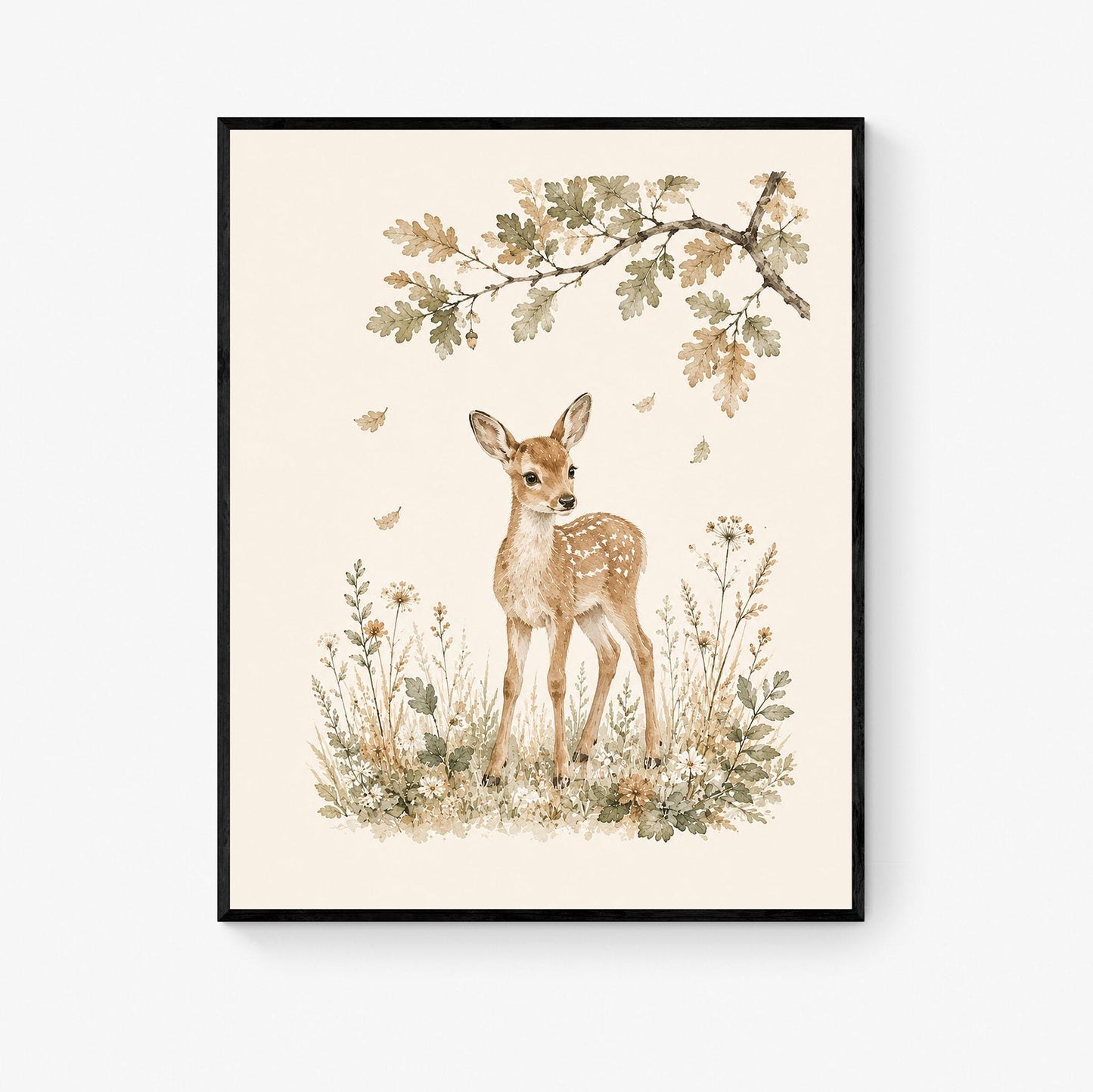 Baby Fawn Deer Nursery Wall Art Print | Children’s Home Decor | Forest Woodland Animal | For Boy | Kids | Girl | Cottage core | Artwork