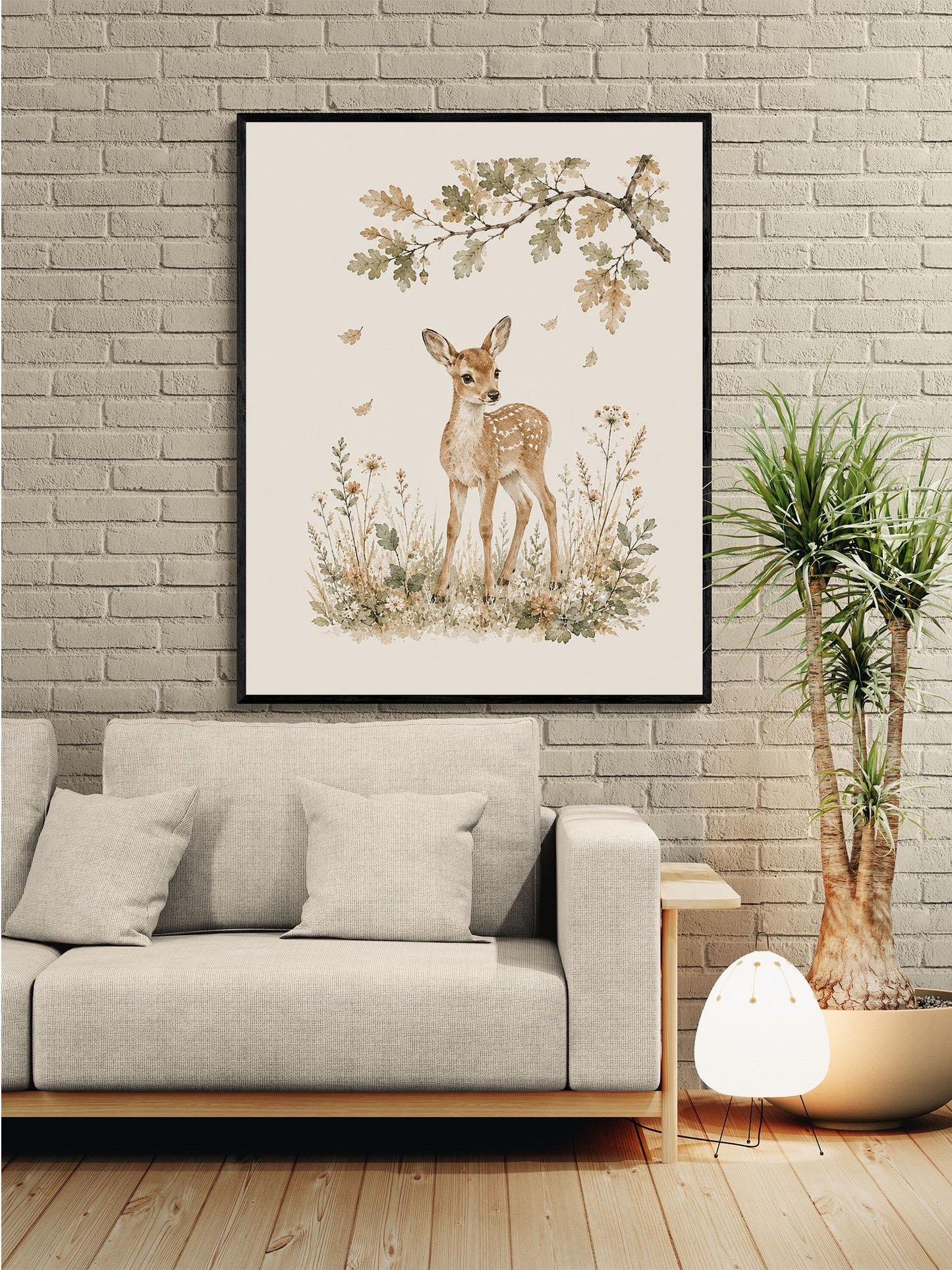 Baby Fawn Deer Nursery Wall Art Print | Children’s Home Decor | Forest Woodland Animal | For Boy | Kids | Girl | Cottage core | Artwork