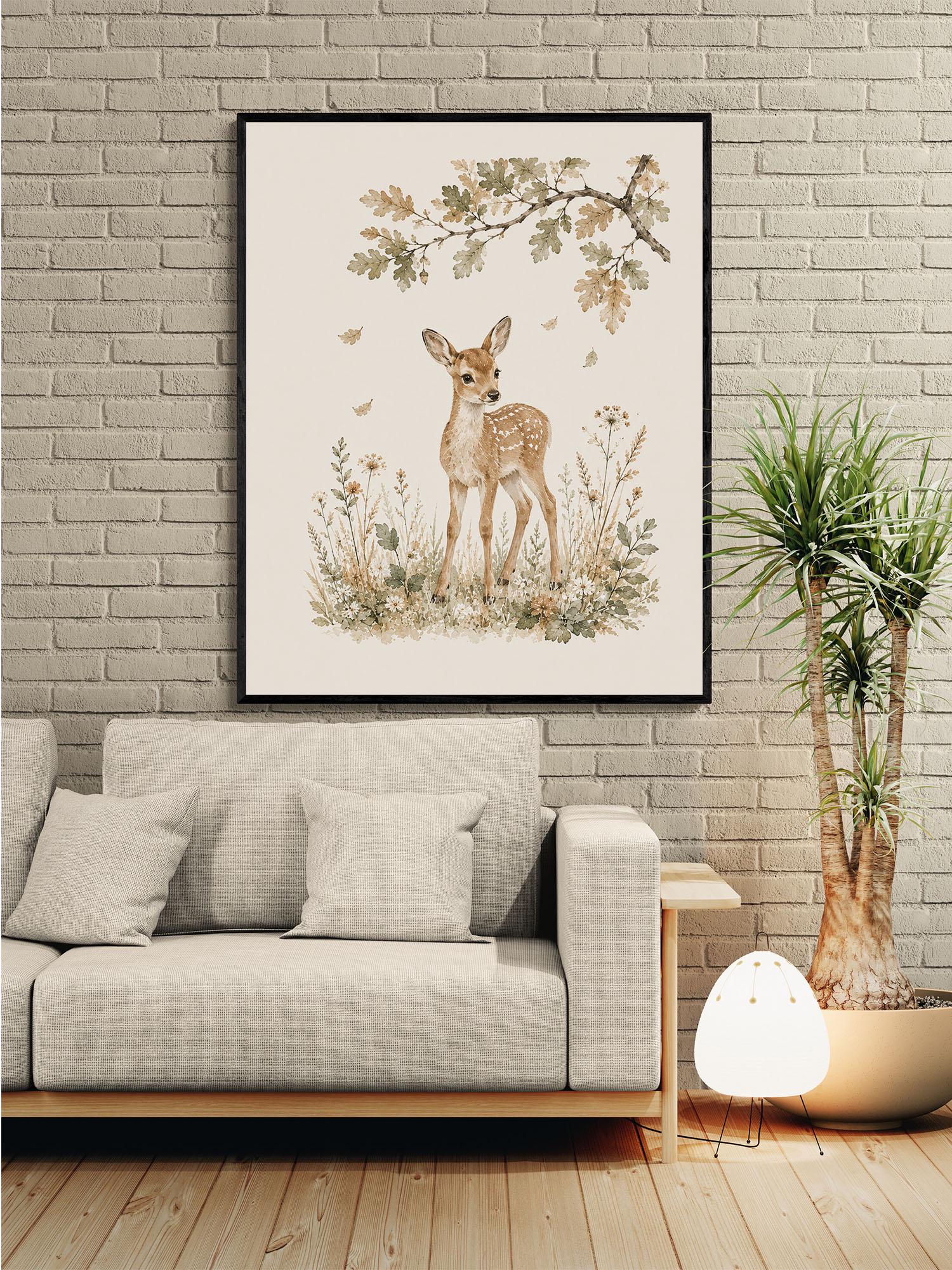 Baby Fawn Deer Nursery Wall Art Print | Children’s Home Decor | Forest Woodland Animal | For Boy | Kids | Girl | Cottage core | Artwork