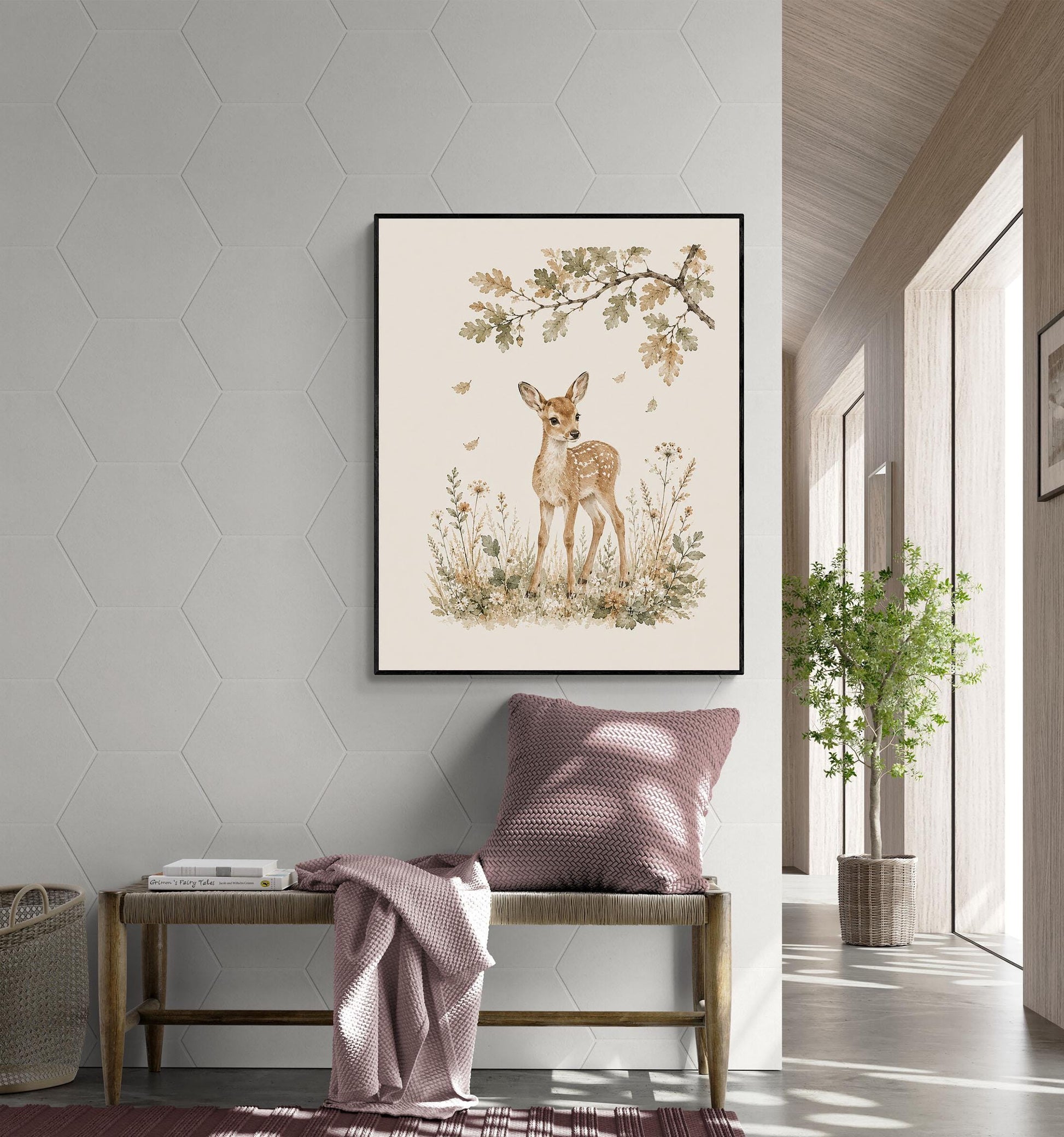 Baby Fawn Deer Nursery Wall Art Print | Children’s Home Decor | Forest Woodland Animal | For Boy | Kids | Girl | Cottage core | Artwork