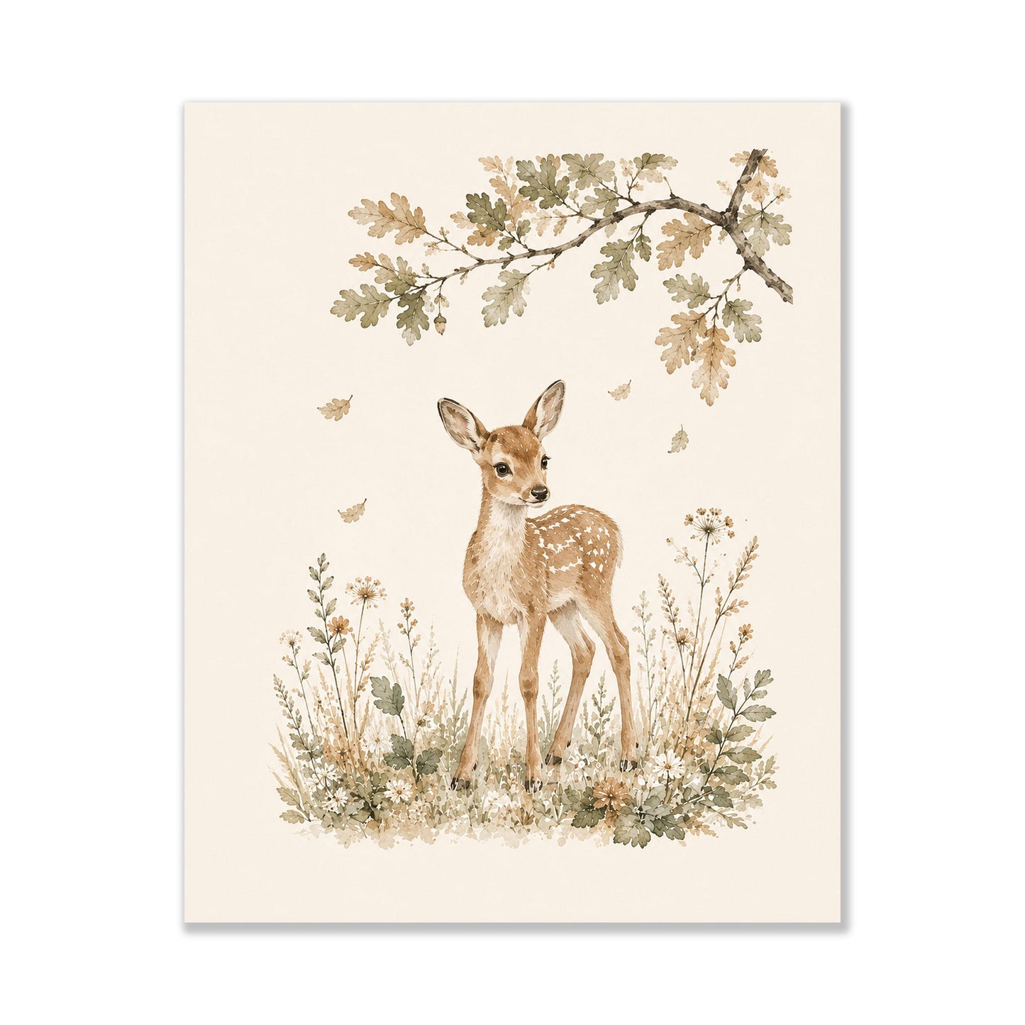 Baby Fawn Deer Nursery Wall Art Print | Children’s Home Decor | Forest Woodland Animal | For Boy | Kids | Girl | Cottage core | Artwork