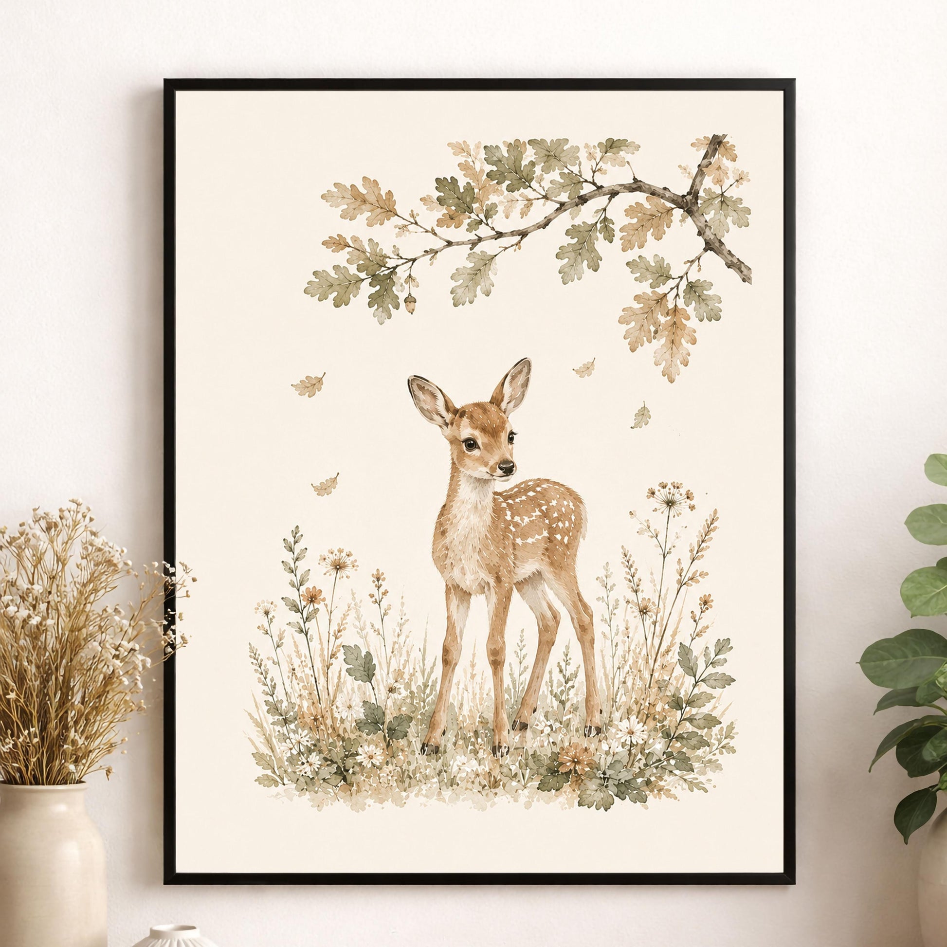 Baby Fawn Deer Nursery Wall Art Print | Children’s Home Decor | Forest Woodland Animal | For Boy | Kids | Girl | Cottage core | Artwork