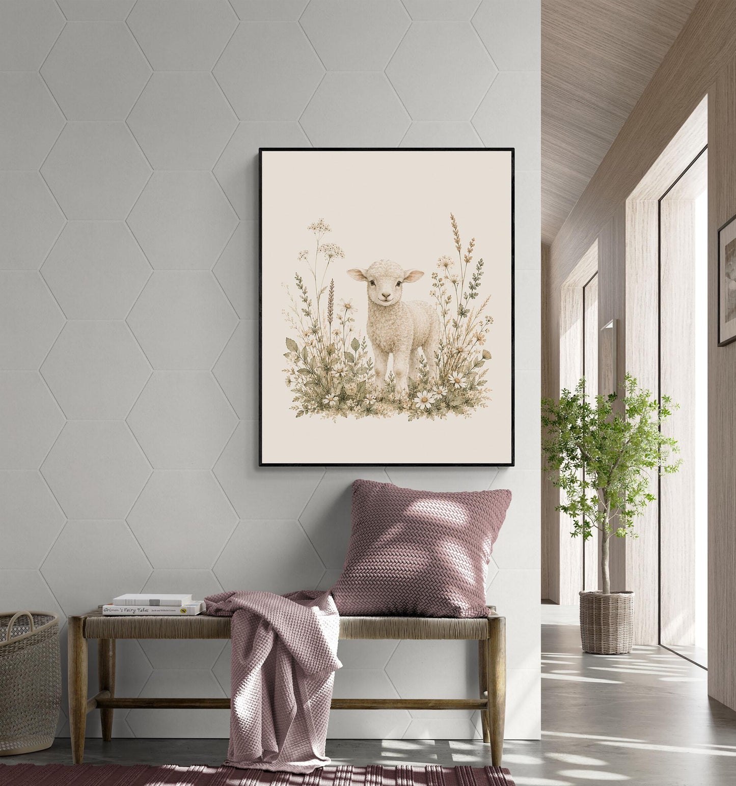 Baby Sheep Lamb Nursery Wall Art Print | Children’s Home Decor | Farm Animal | For Boy | Kids | Girl | Cottage core | Artwork