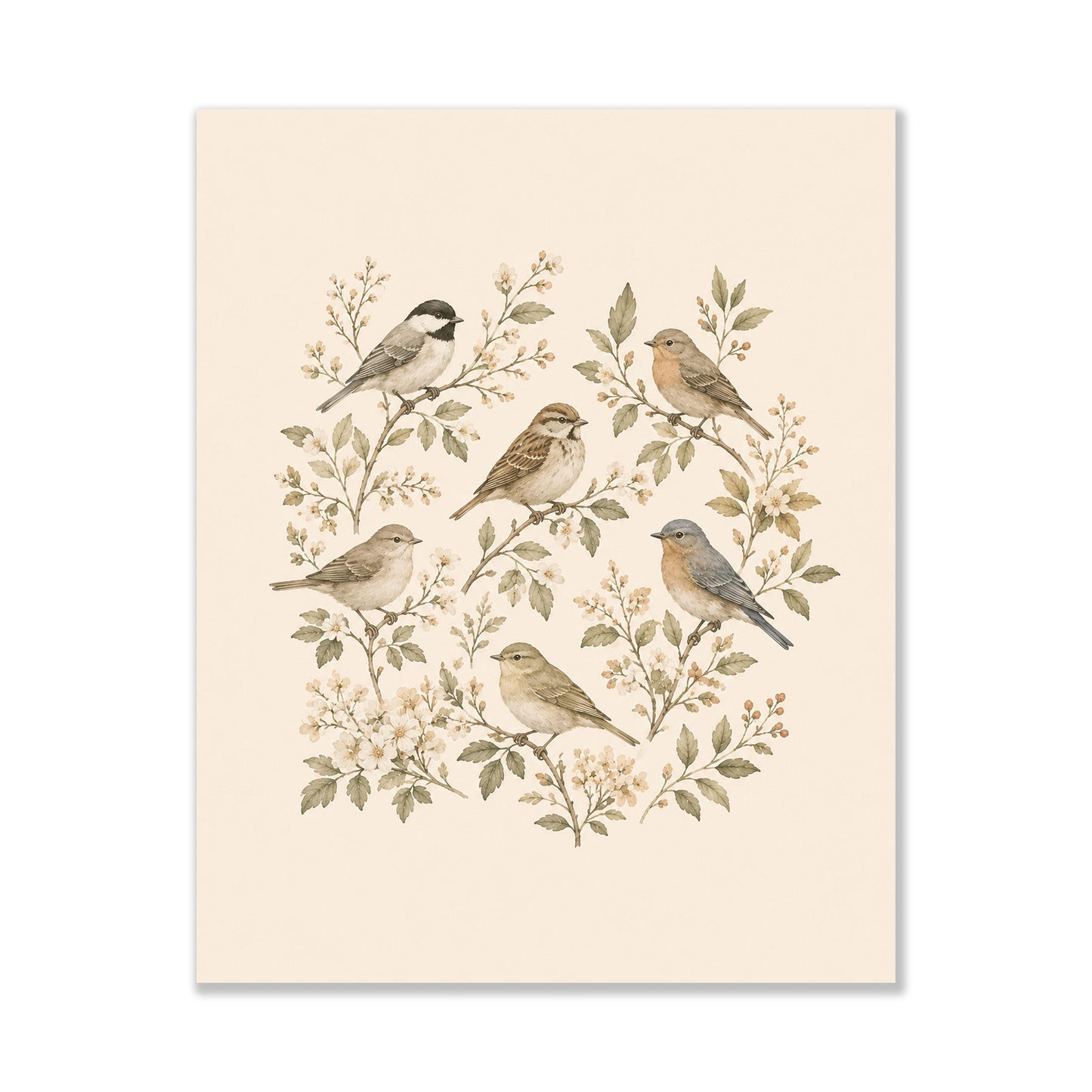 Vintage Bird Nursery Wall Art Print | Children’s Home Decor | Botanical Garden | For Boy | Kids | Girl | Cottage core | Artwork